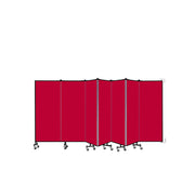 Wallmount Room Divider - 5'H x 12' 10"L - 7 Panel, Primary Red, Fabric