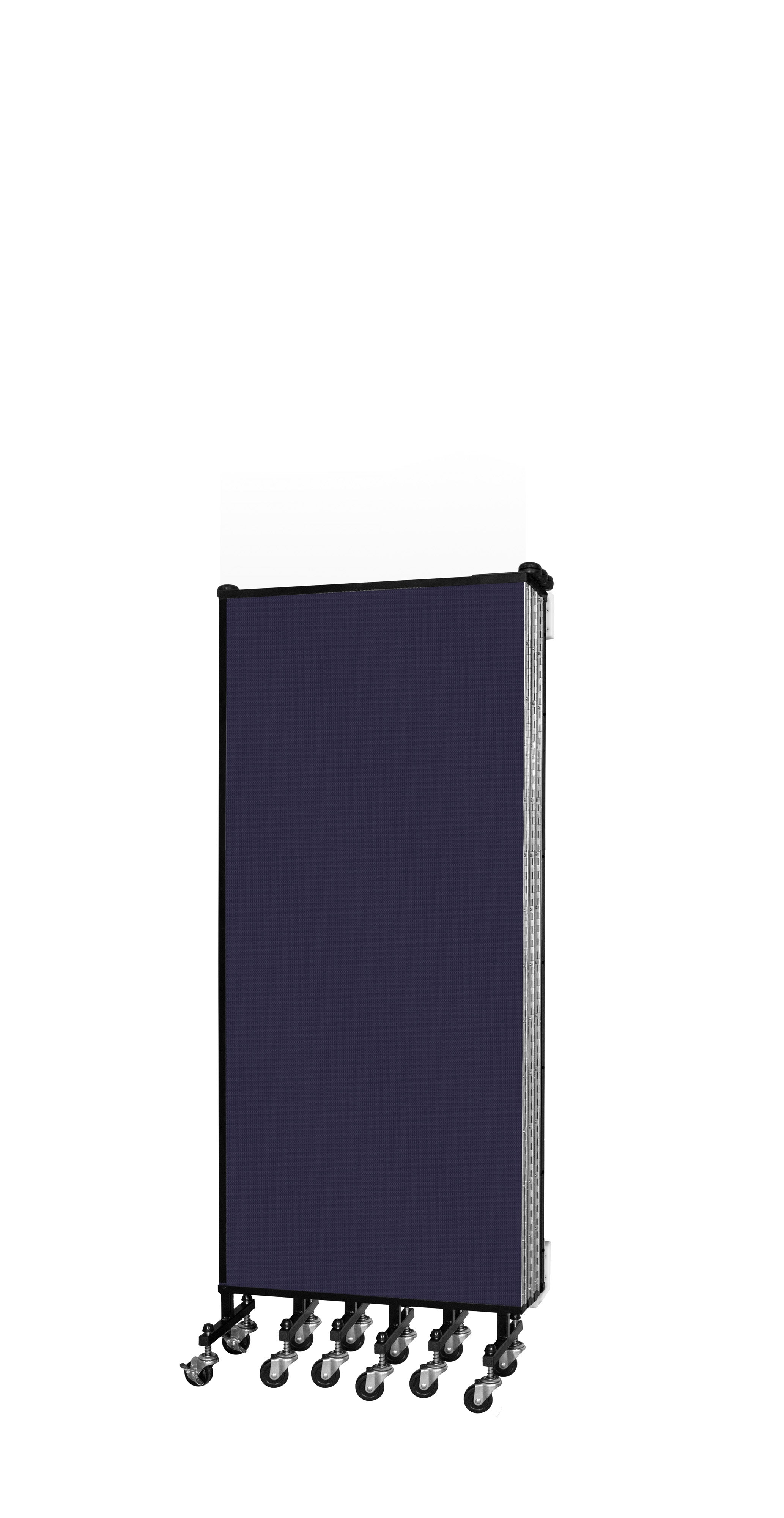 Wallmount Room Divider - 5'H x 12' 10"L - 7 Panel, Navy, Fabric