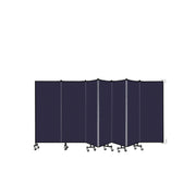 Wallmount Room Divider - 5'H x 12' 10"L - 7 Panel, Navy, Fabric