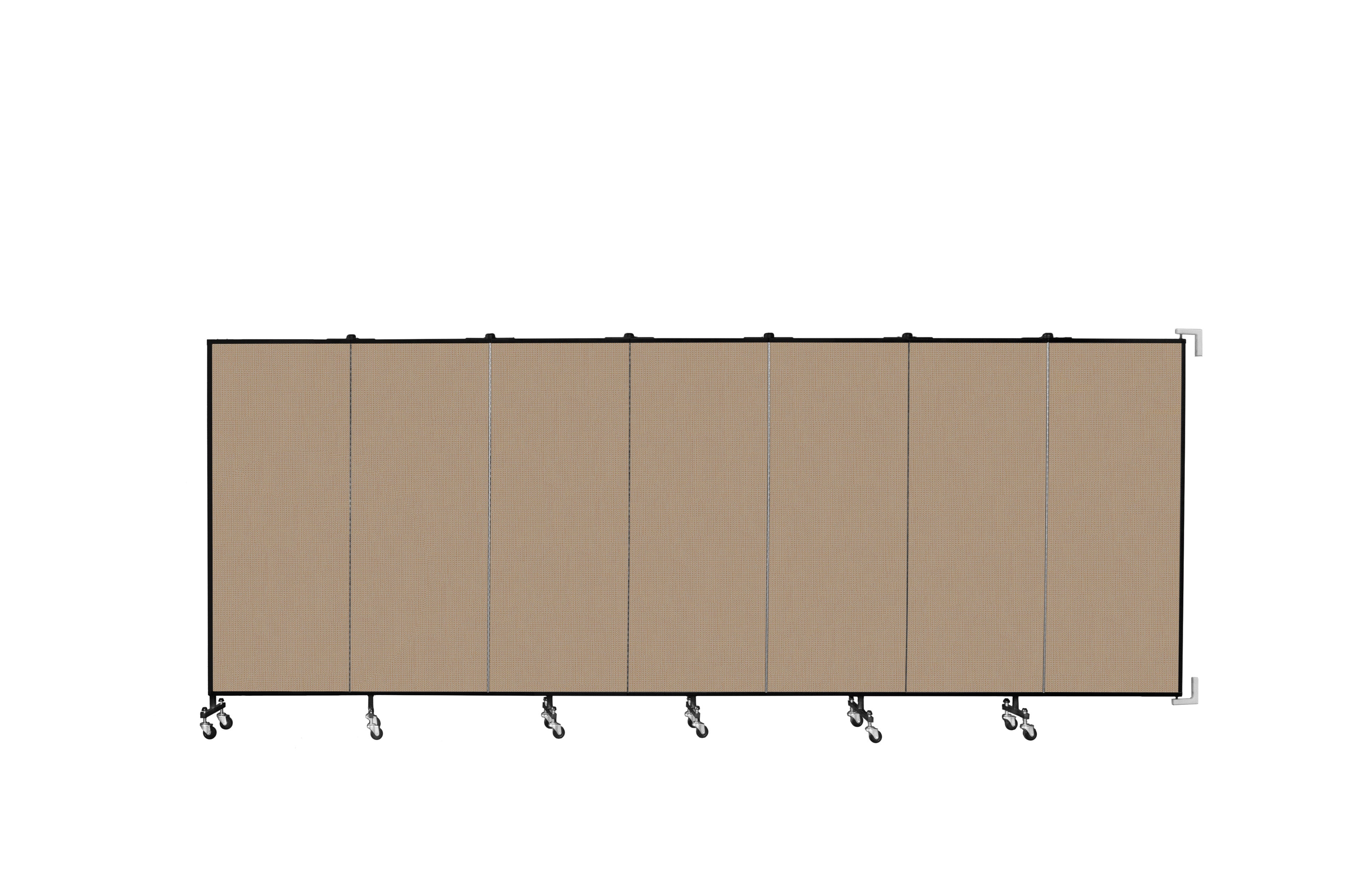 Wallmount Room Divider - 5'H x 12' 10"L - 7 Panel, Desert, Fabric