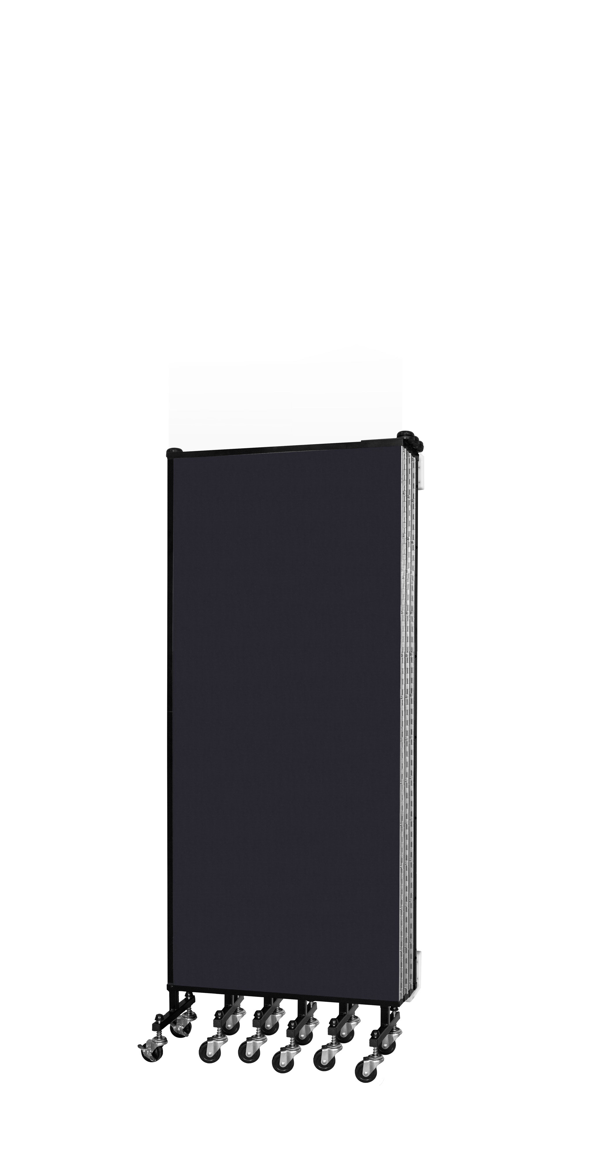 Wallmount Room Divider - 5'H x 12' 10"L - 7 Panel, Black, Fabric