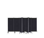 Wallmount Room Divider - 5'H x 12' 10"L - 7 Panel, Black, Fabric