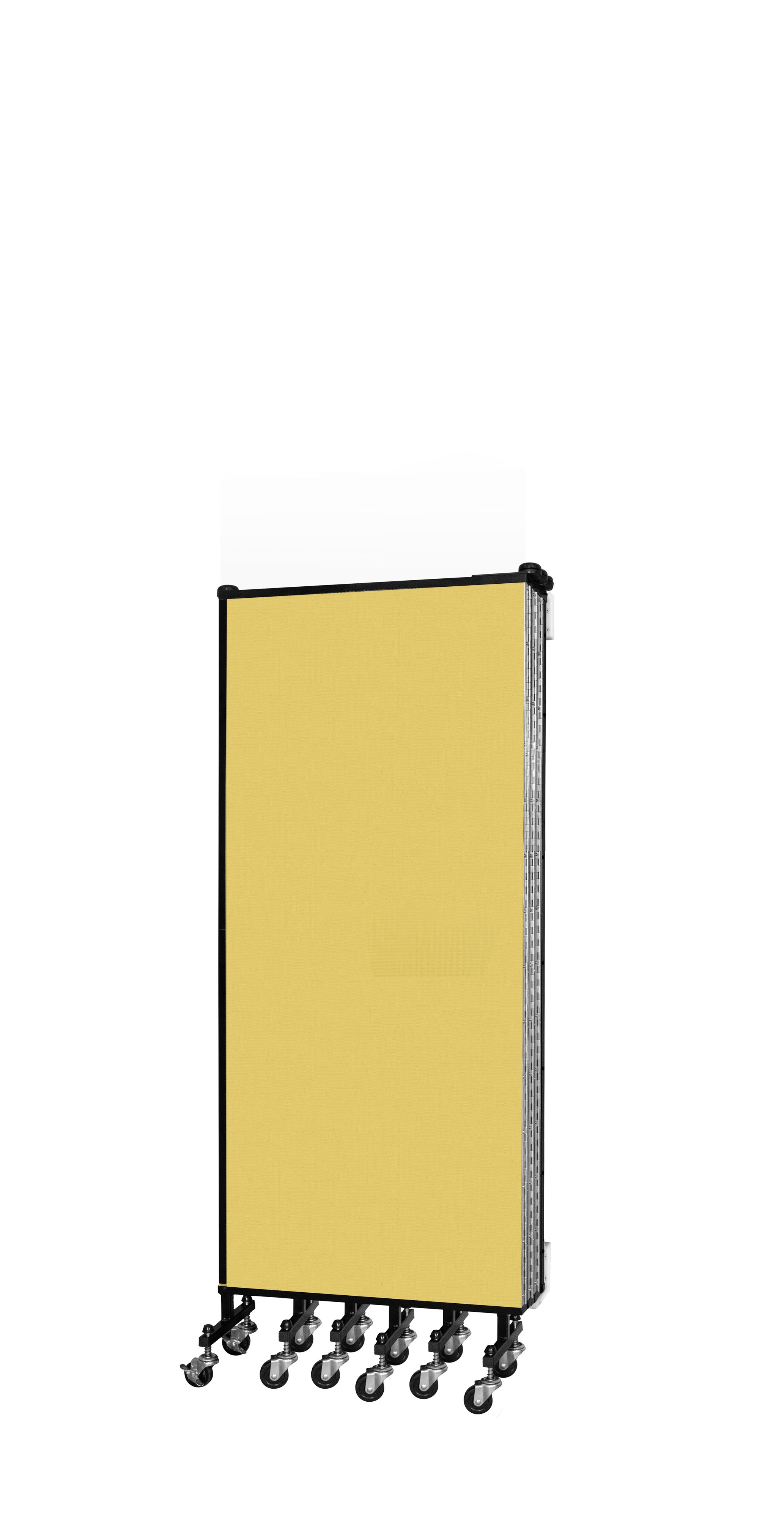 Wallmount Room Divider - 5'H x 12' 10"L - 7 Panel, Primary Yellow, Fabric