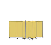 Wallmount Room Divider - 5'H x 12' 10"L - 7 Panel, Primary Yellow, Fabric