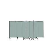 Wallmount Room Divider - 5'H x 12' 10"L - 7 Panel, Sea Green, Fabric