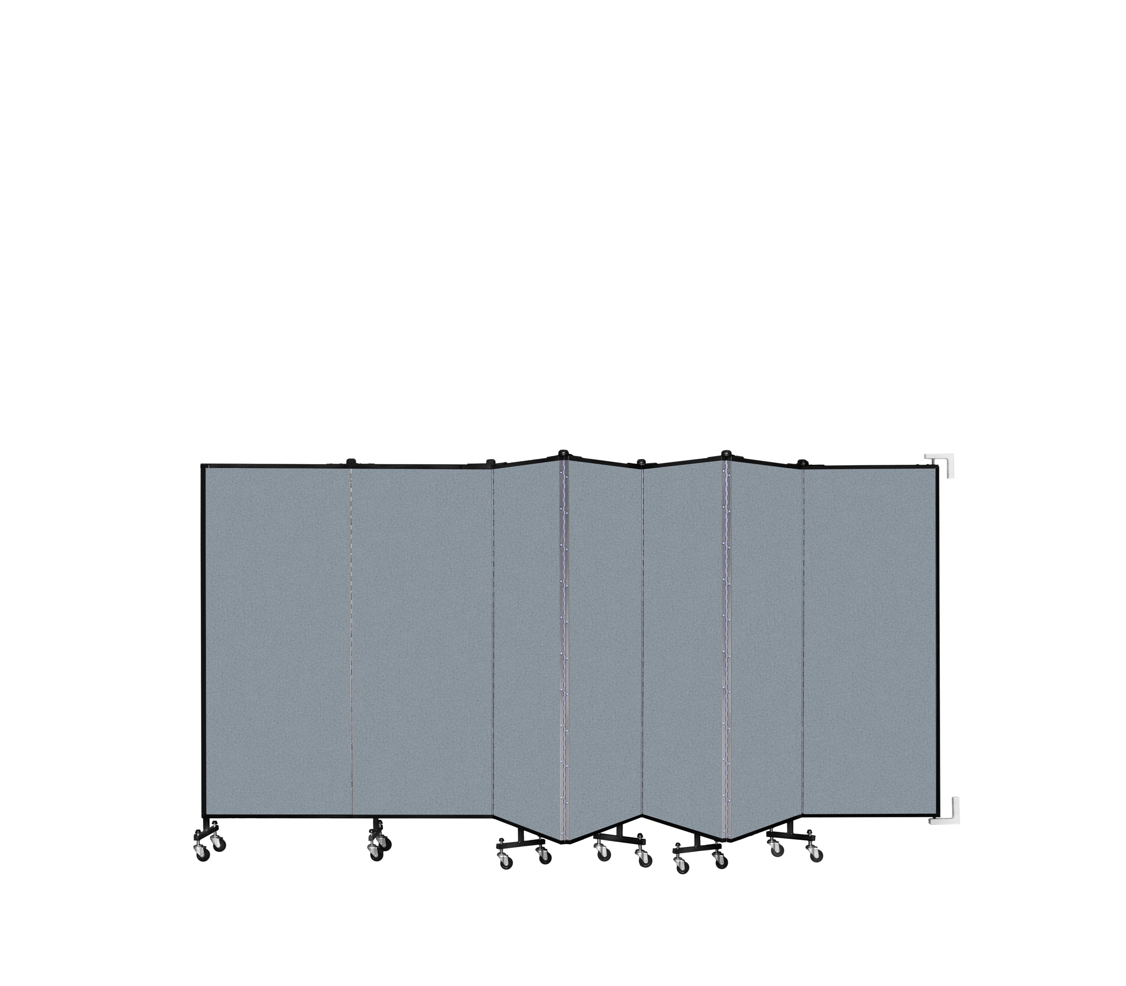 Wallmount Room Divider - 5'H x 12' 10"L - 7 Panel, Blue Tide, Vinyl