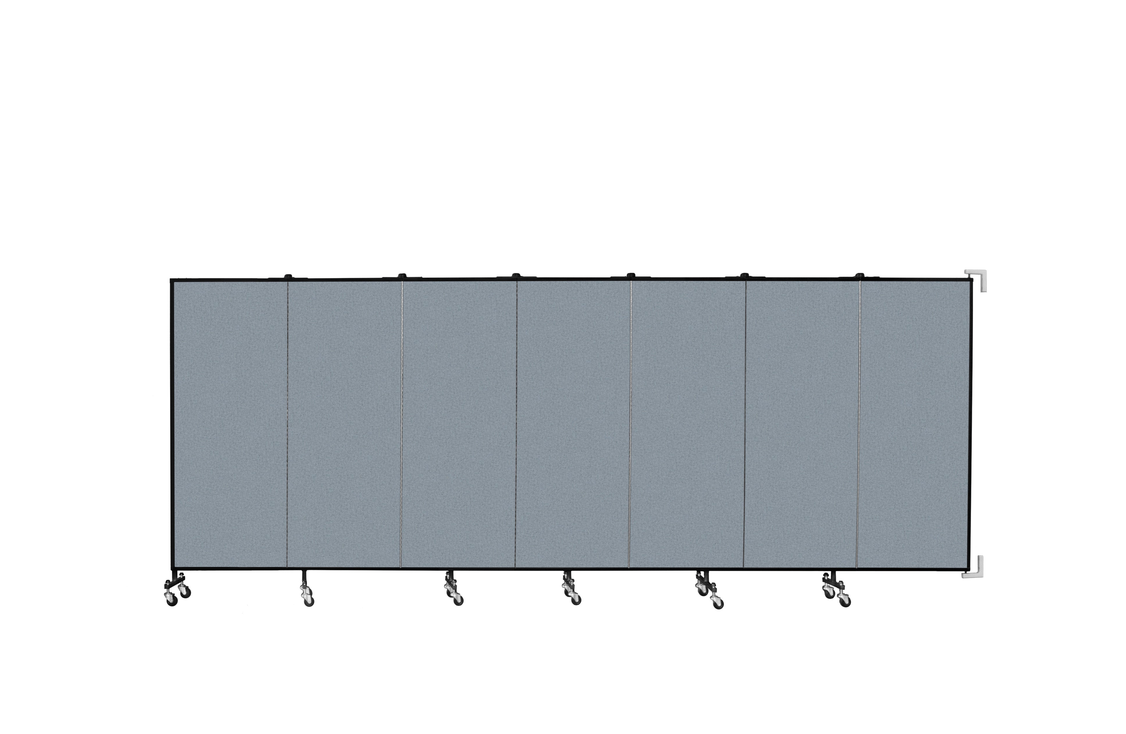 Wallmount Room Divider - 5'H x 12' 10"L - 7 Panel, Blue Tide, Vinyl