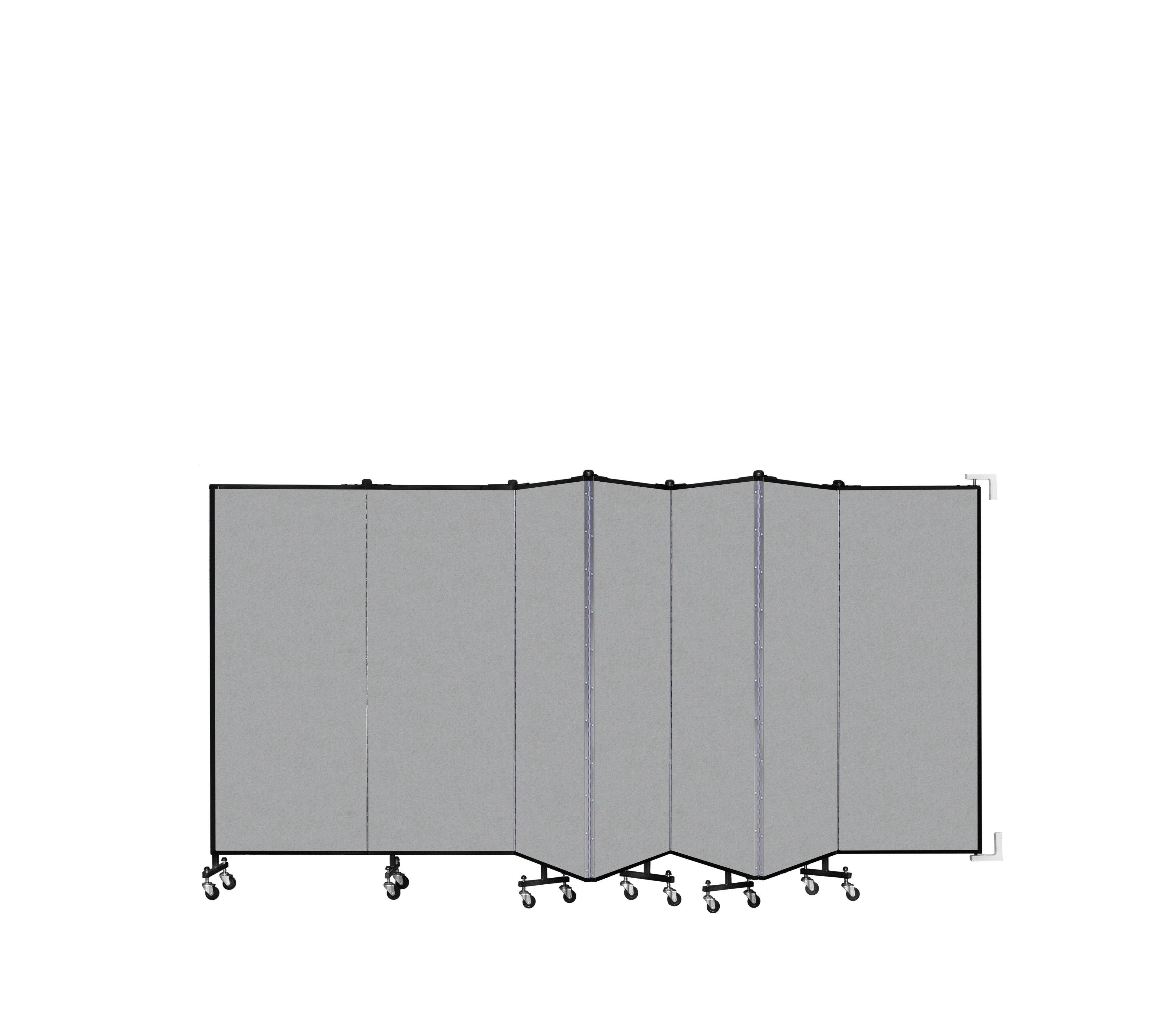 Wallmount Room Divider - 5'H x 12' 10"L - 7 Panel, Granite, Vinyl