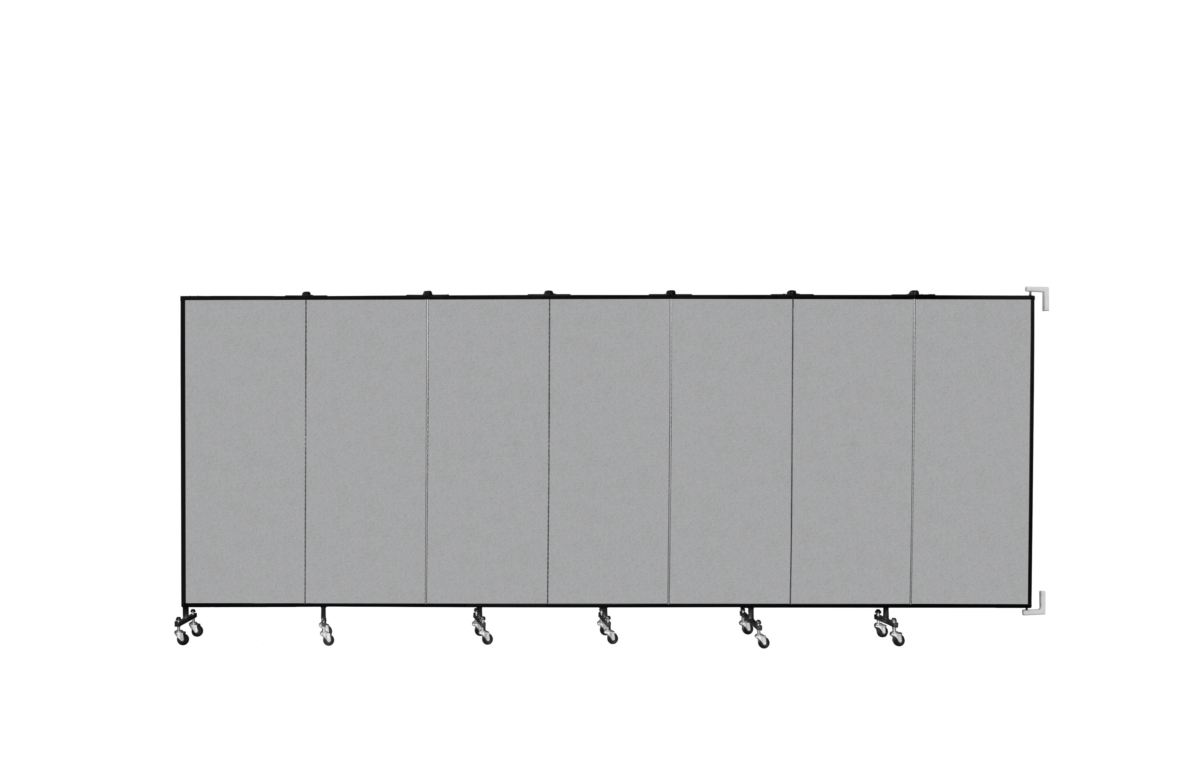 Wallmount Room Divider - 5'H x 12' 10"L - 7 Panel, Granite, Vinyl