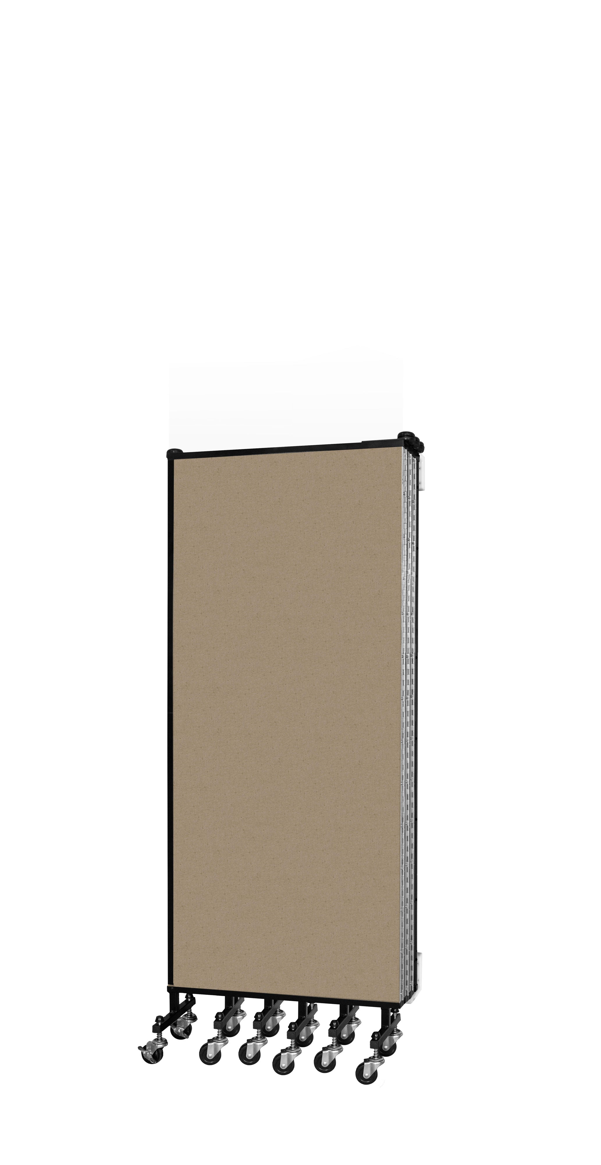 Wallmount Room Divider - 5'H x 12' 10"L - 7 Panel, Sandalwood, Vinyl