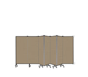 Wallmount Room Divider - 5'H x 12' 10"L - 7 Panel, Sandalwood, Vinyl