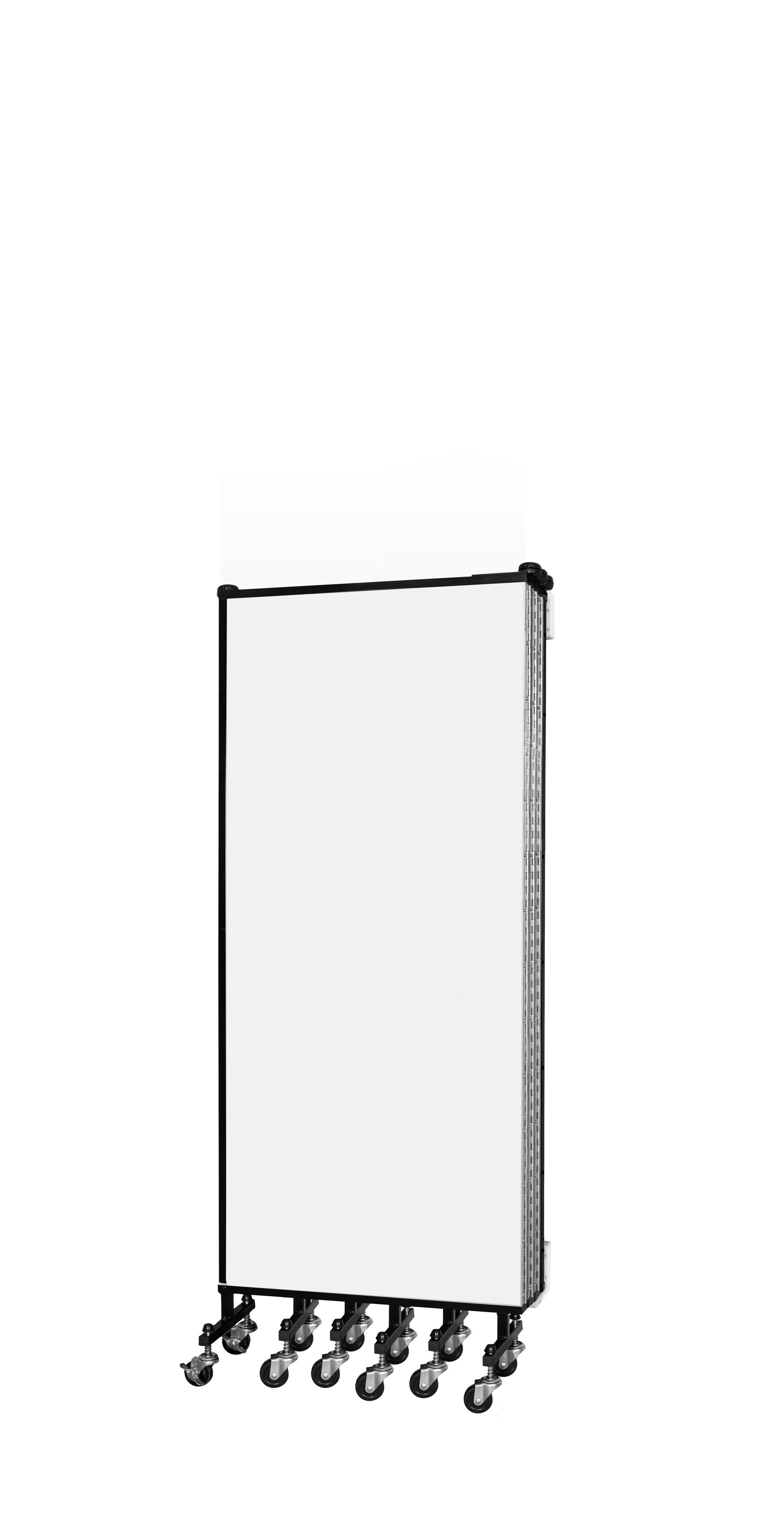 Wallmount Room Divider - 5'H x 12' 10"L - 7 Panel, Ice, Vinyl