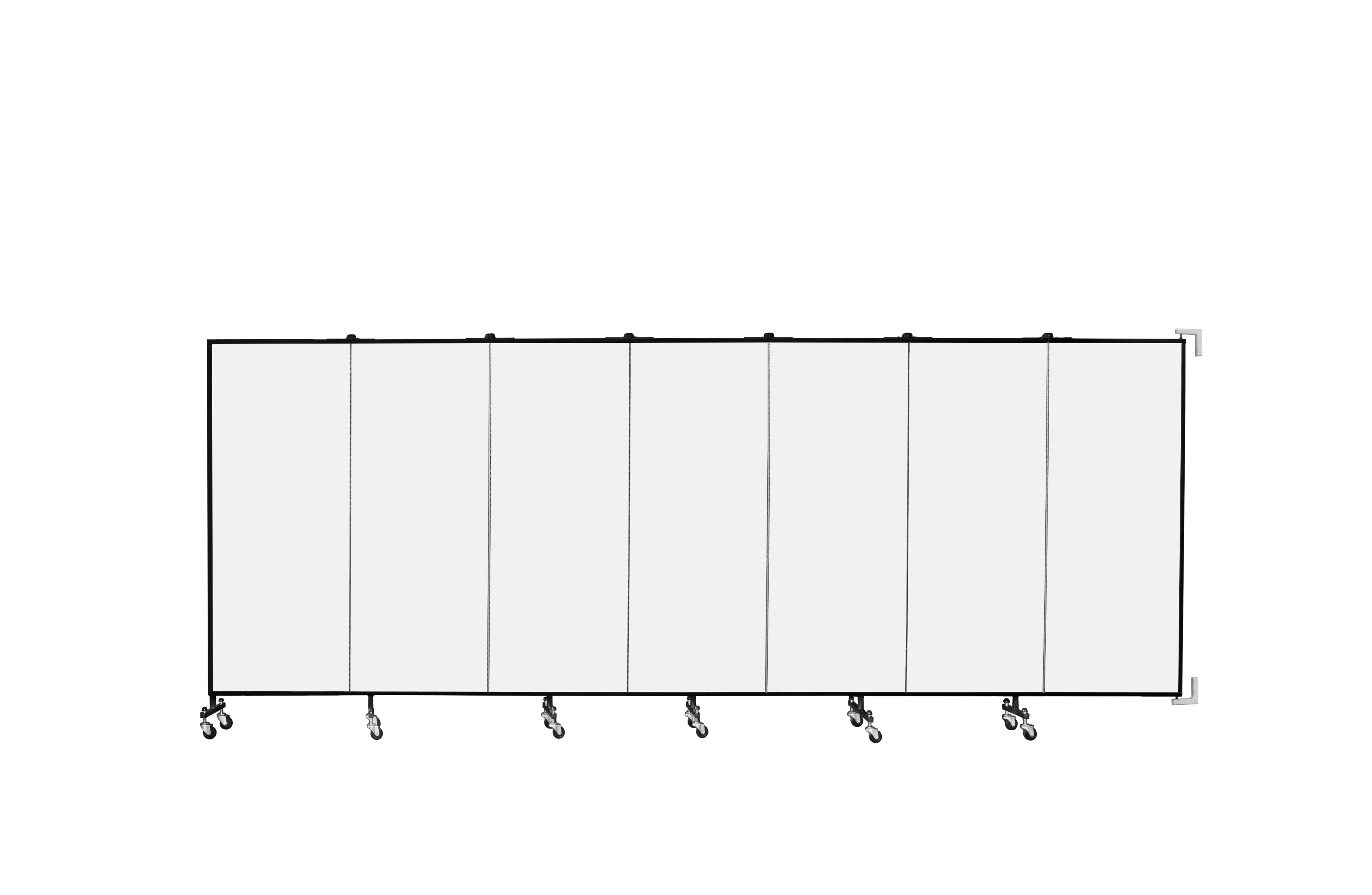 Wallmount Room Divider - 5'H x 12' 10"L - 7 Panel, Ice, Vinyl