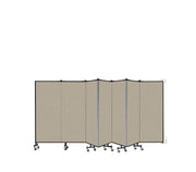Wallmount Room Divider - 5'H x 12' 10"L - 7 Panel, Hazelnut, Vinyl
