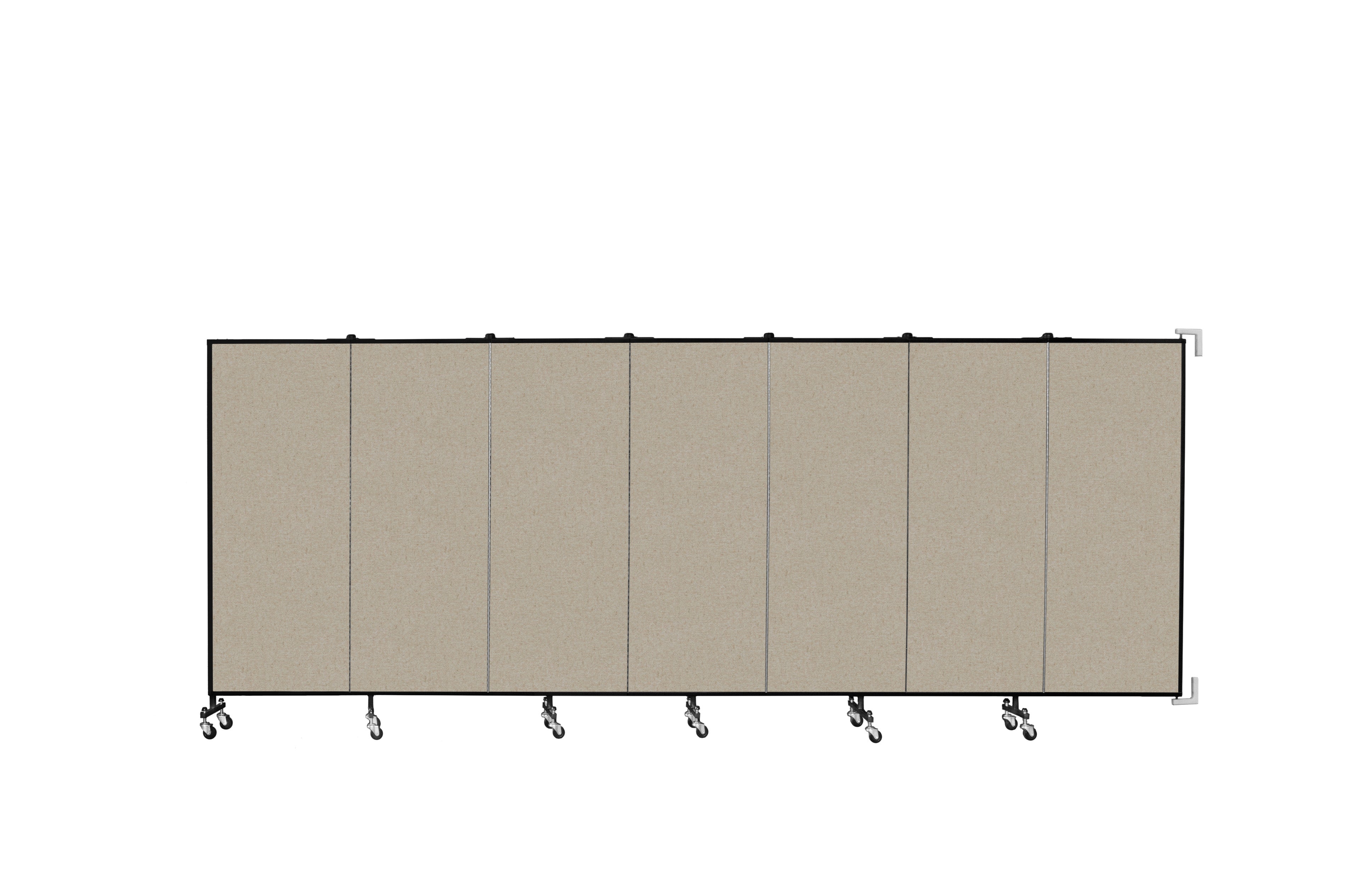 Wallmount Room Divider - 5'H x 12' 10"L - 7 Panel, Hazelnut, Vinyl