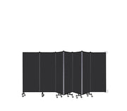Wallmount Room Divider - 5'H x 12' 10"L - 7 Panel, Coal, Vinyl