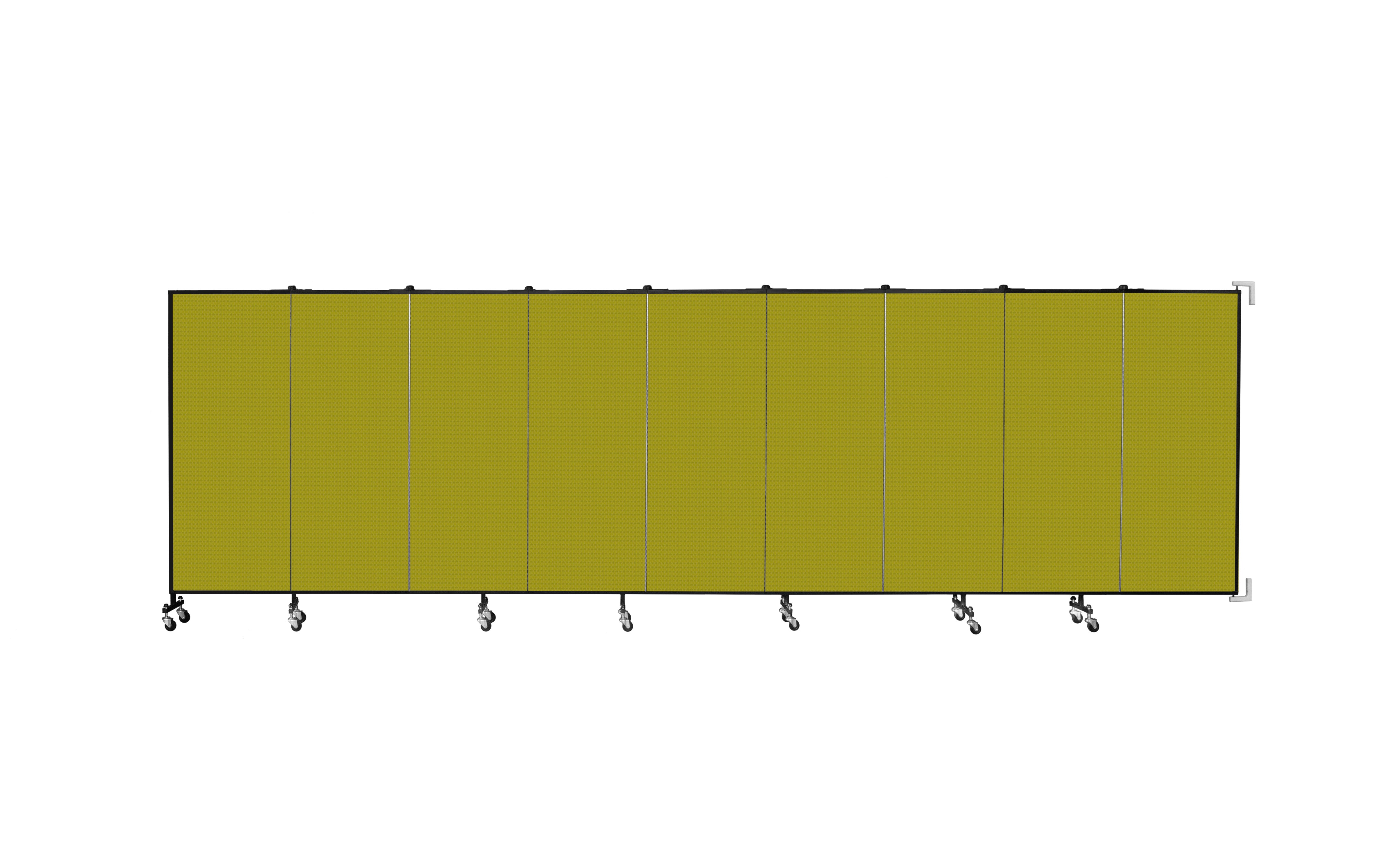 Wallmount Room Divider - 5'H x 16' 6"L - 9 Panel, Apple Green, Fabric