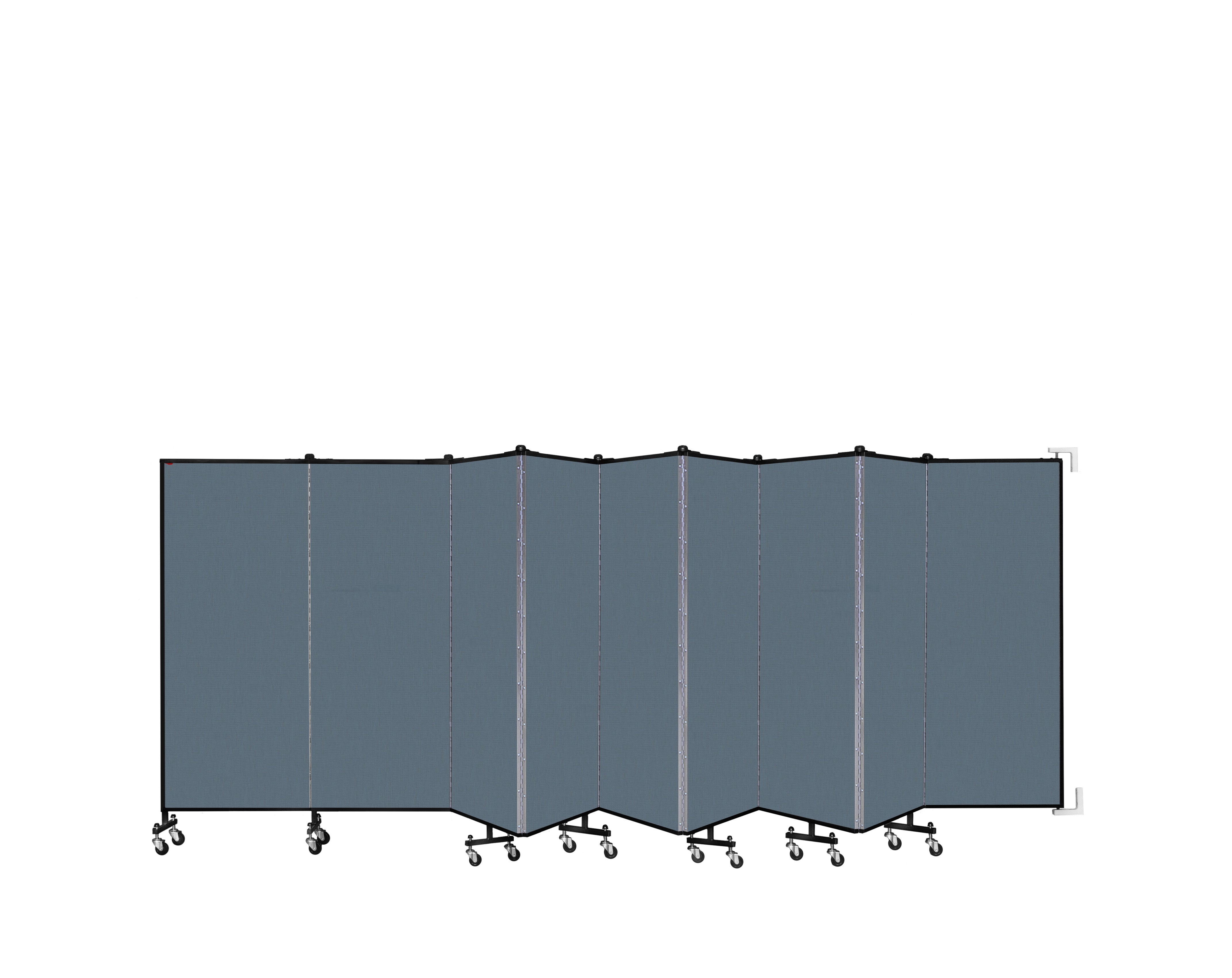 Wallmount Room Divider - 5'H x 16' 6"L - 9 Panel, Lake, Fabric