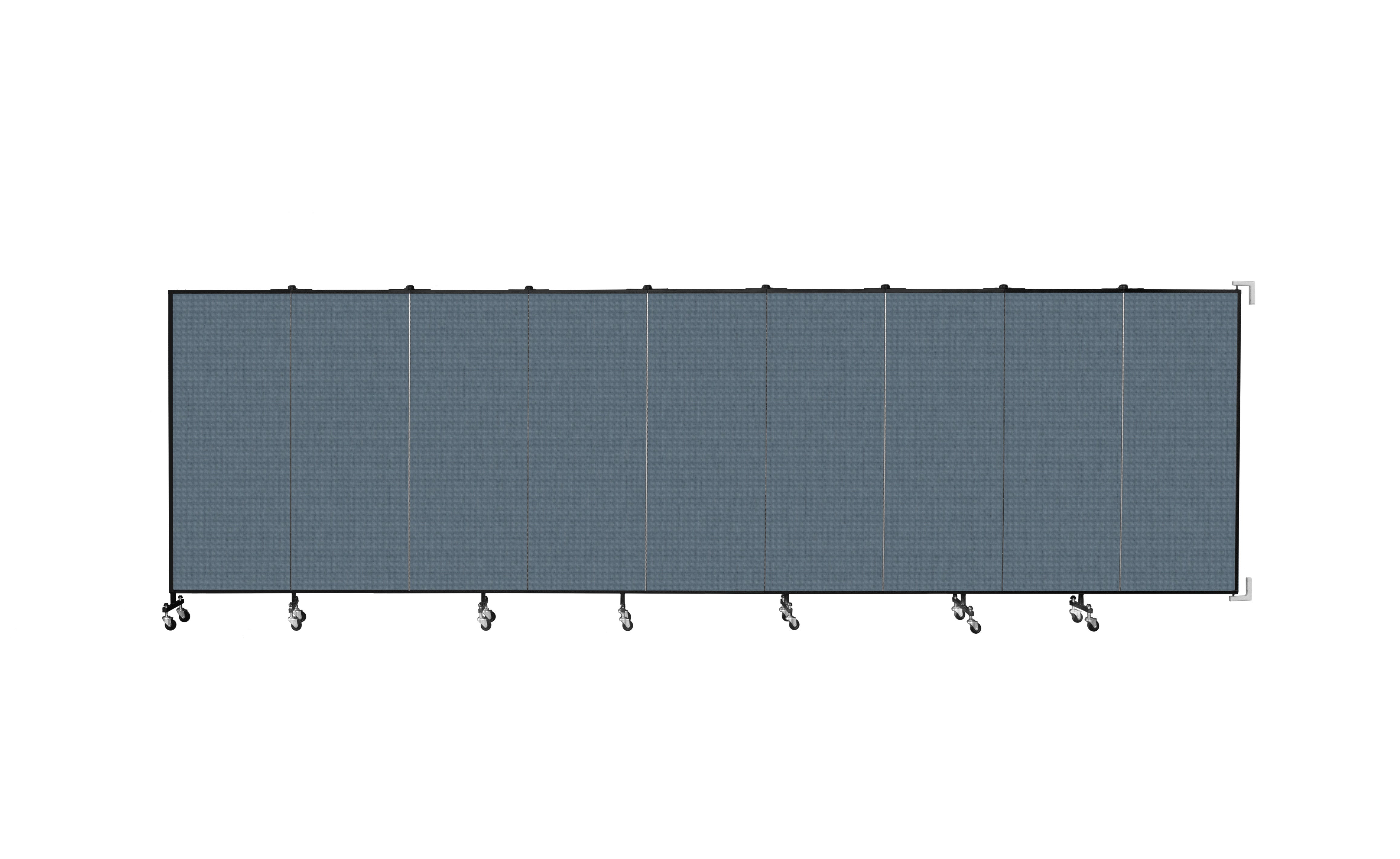 Wallmount Room Divider - 5'H x 16' 6"L - 9 Panel, Lake, Fabric