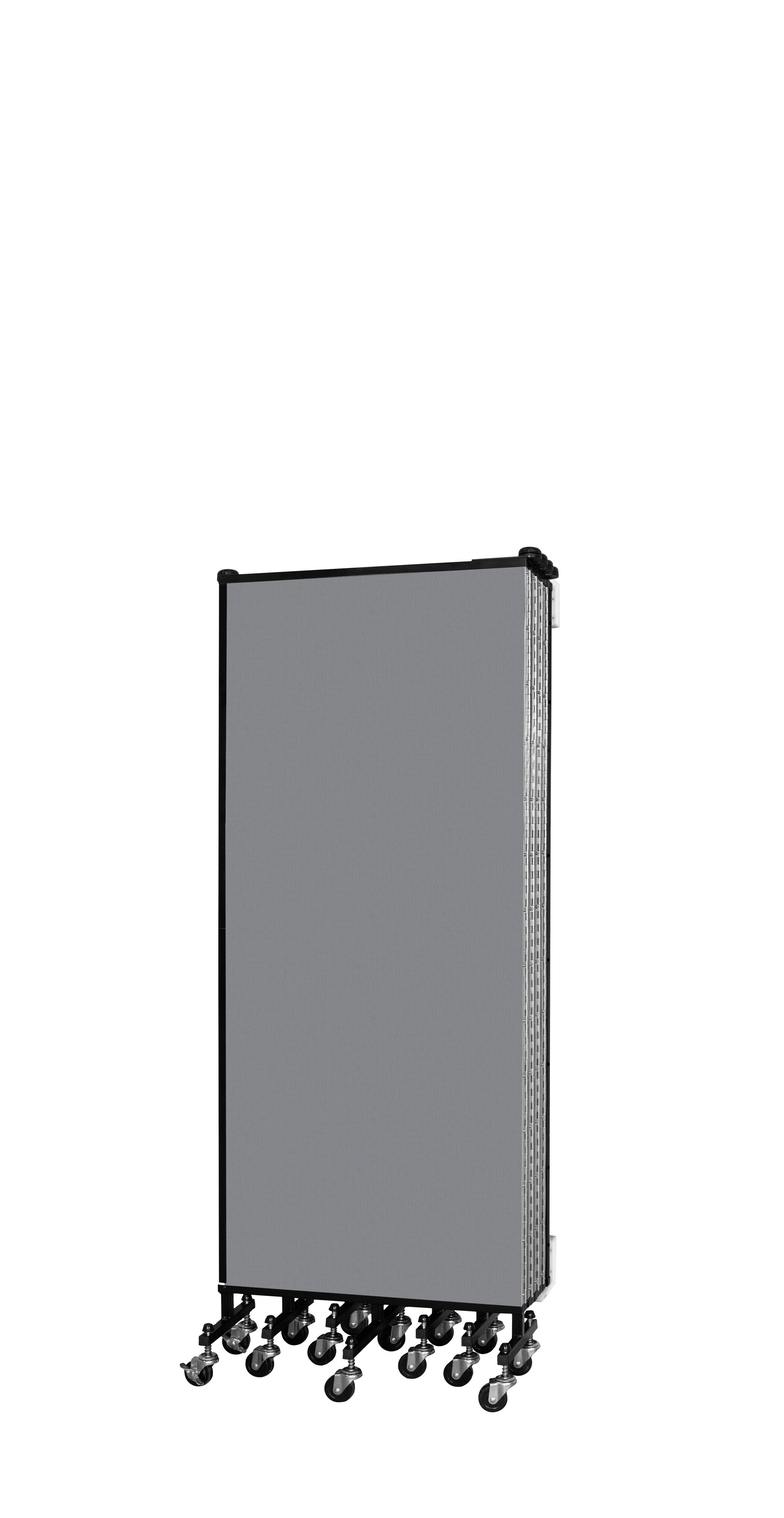 Wallmount Room Divider - 5'H x 16' 6"L - 9 Panel, Stone, Fabric