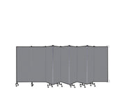Wallmount Room Divider - 5'H x 16' 6"L - 9 Panel, Stone, Fabric
