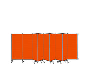 Wallmount Room Divider - 5'H x 16' 6"L - 9 Panel, Orange, Fabric