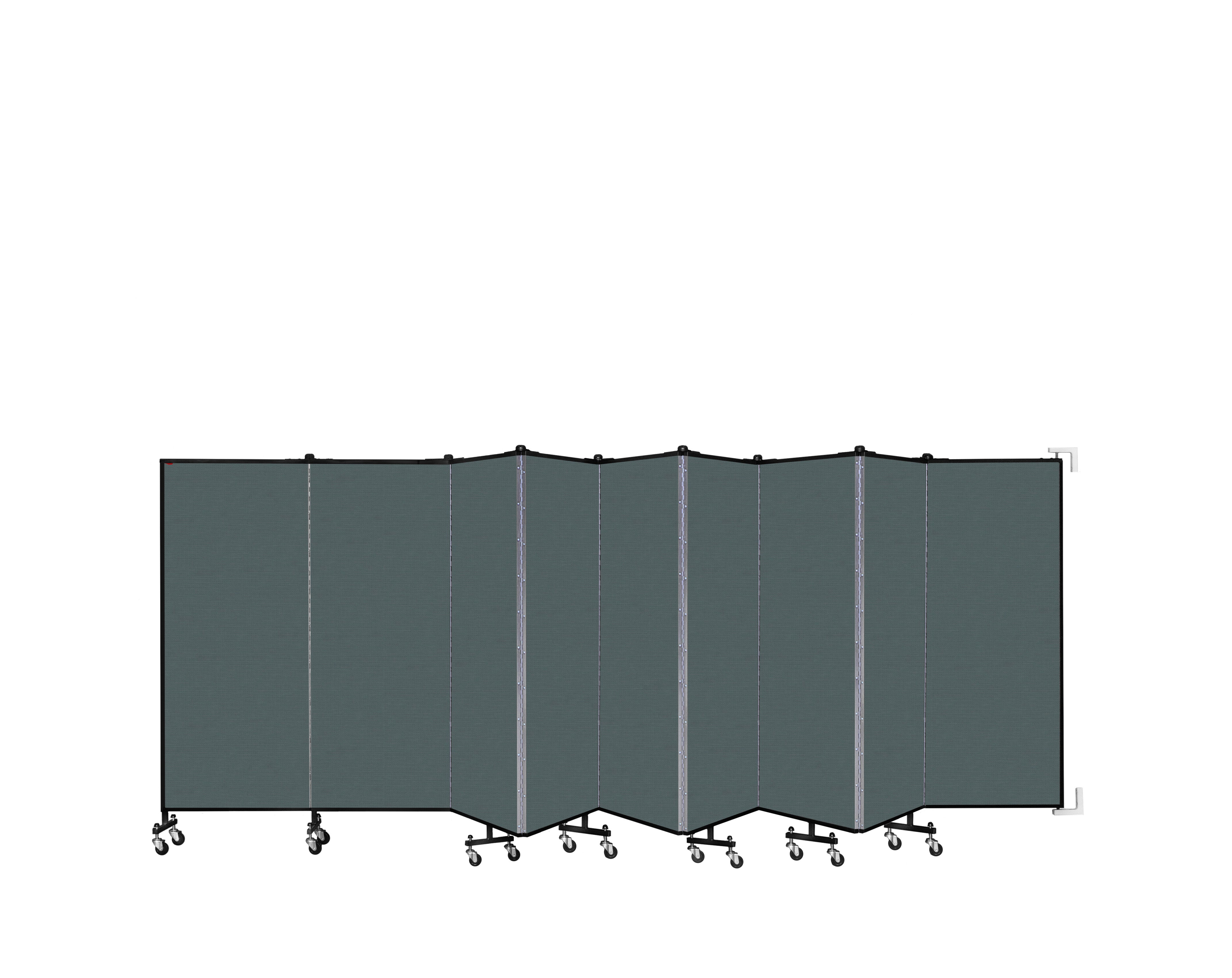 Wallmount Room Divider - 5'H x 16' 6"L - 9 Panel, Mallard, Fabric