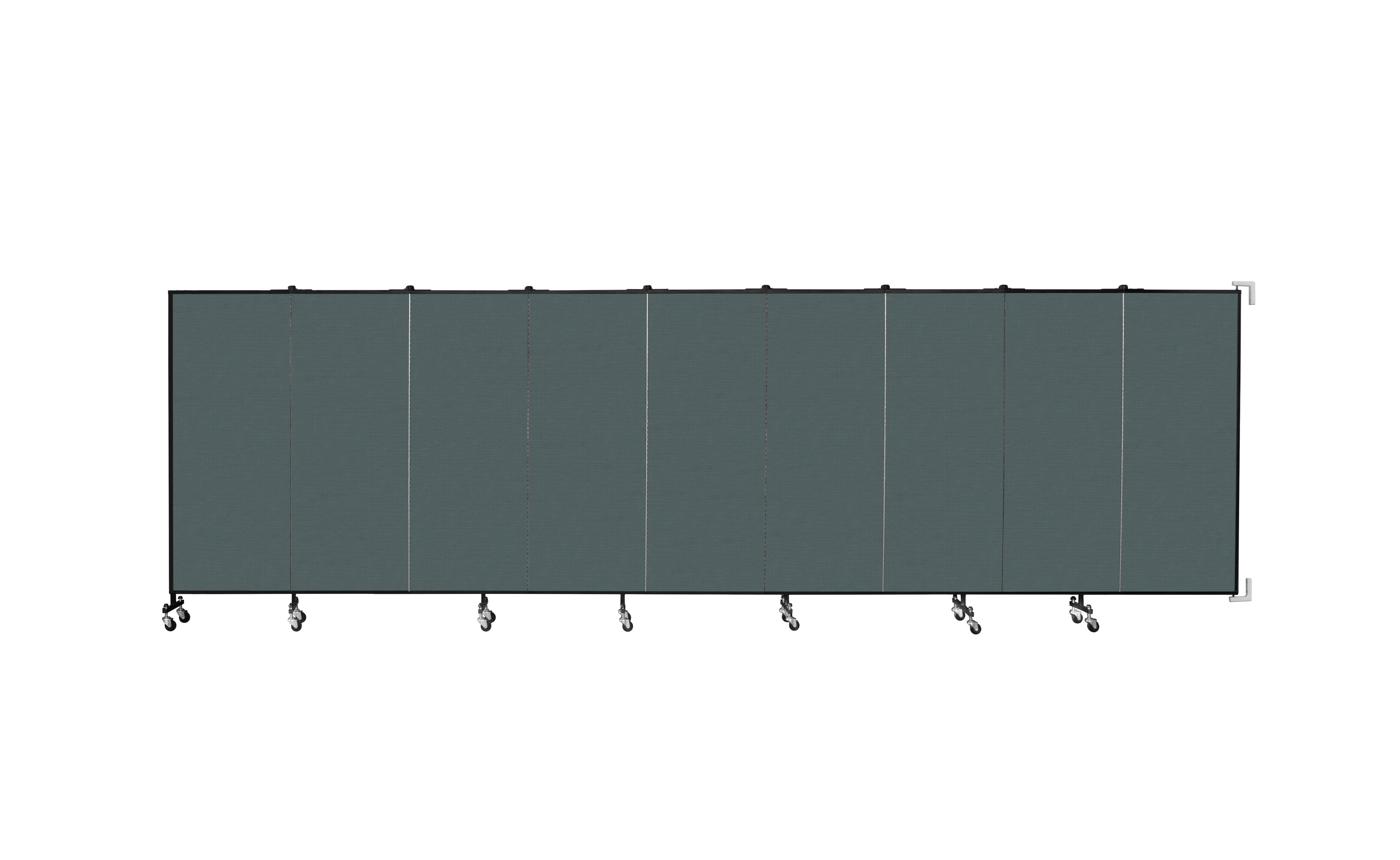 Wallmount Room Divider - 5'H x 16' 6"L - 9 Panel, Mallard, Fabric