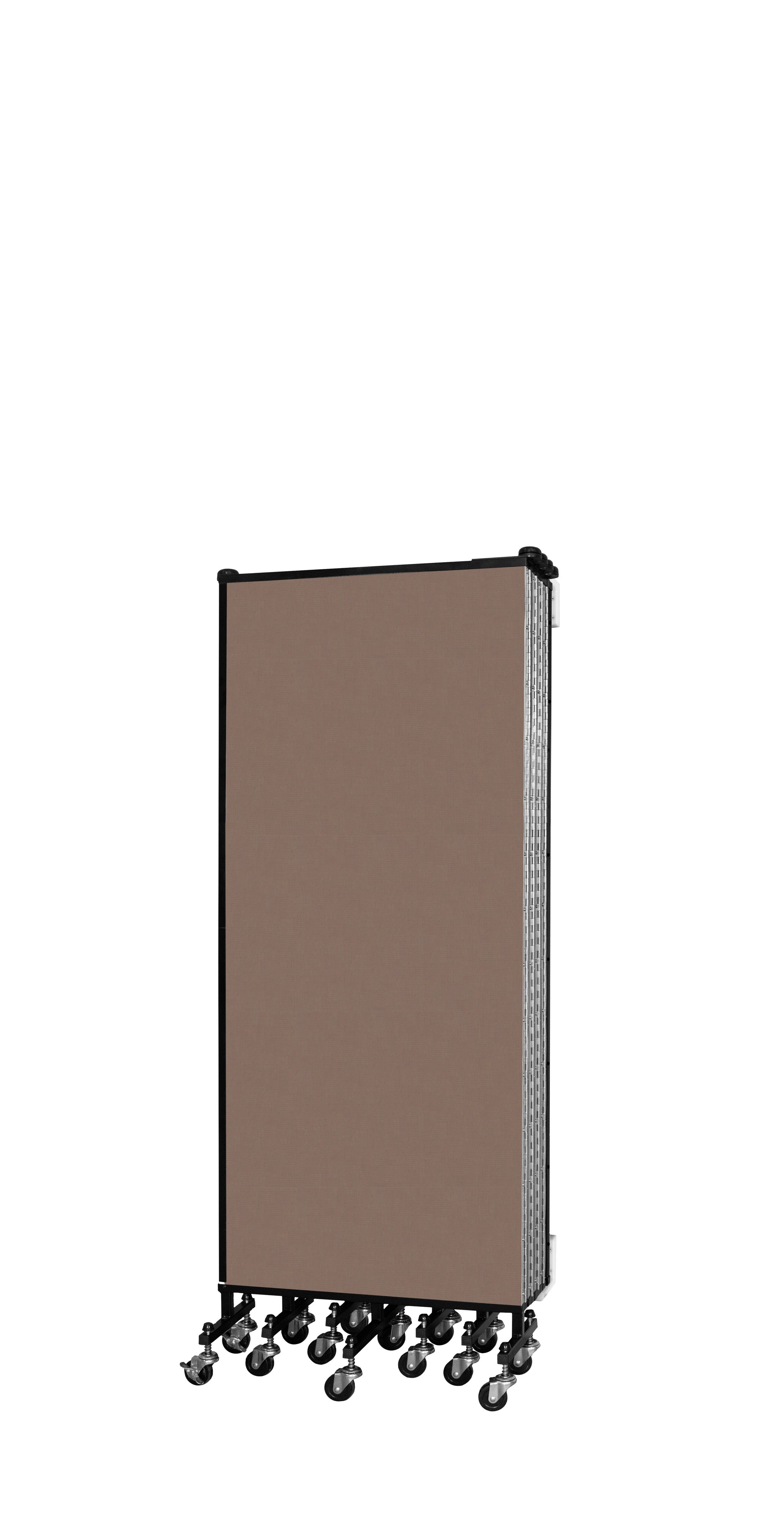 Wallmount Room Divider - 5'H x 16' 6"L - 9 Panel, Walnut, Fabric