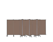 Wallmount Room Divider - 5'H x 16' 6"L - 9 Panel, Walnut, Fabric