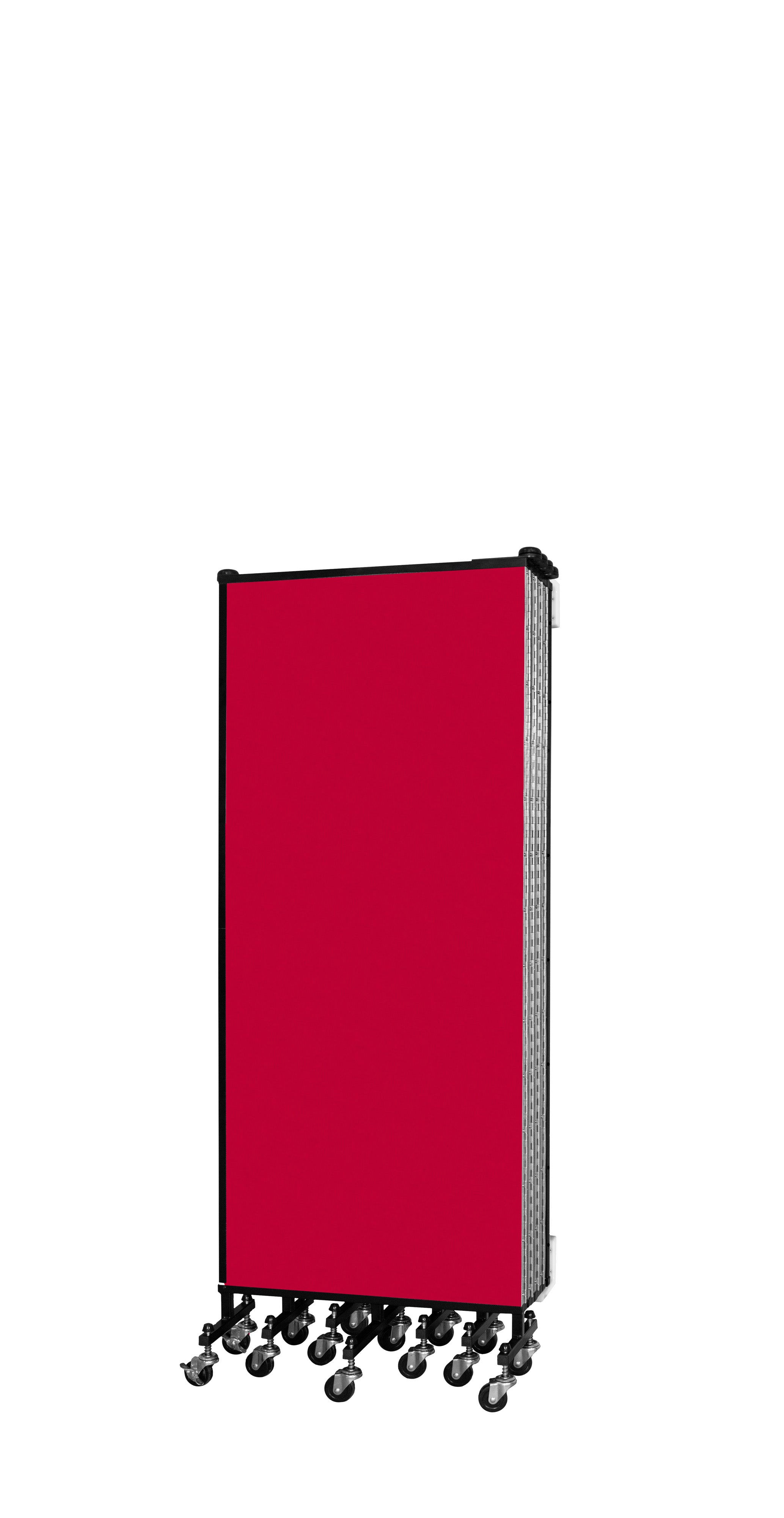 Wallmount Room Divider - 5'H x 16' 6"L - 9 Panel, Primary Red, Fabric