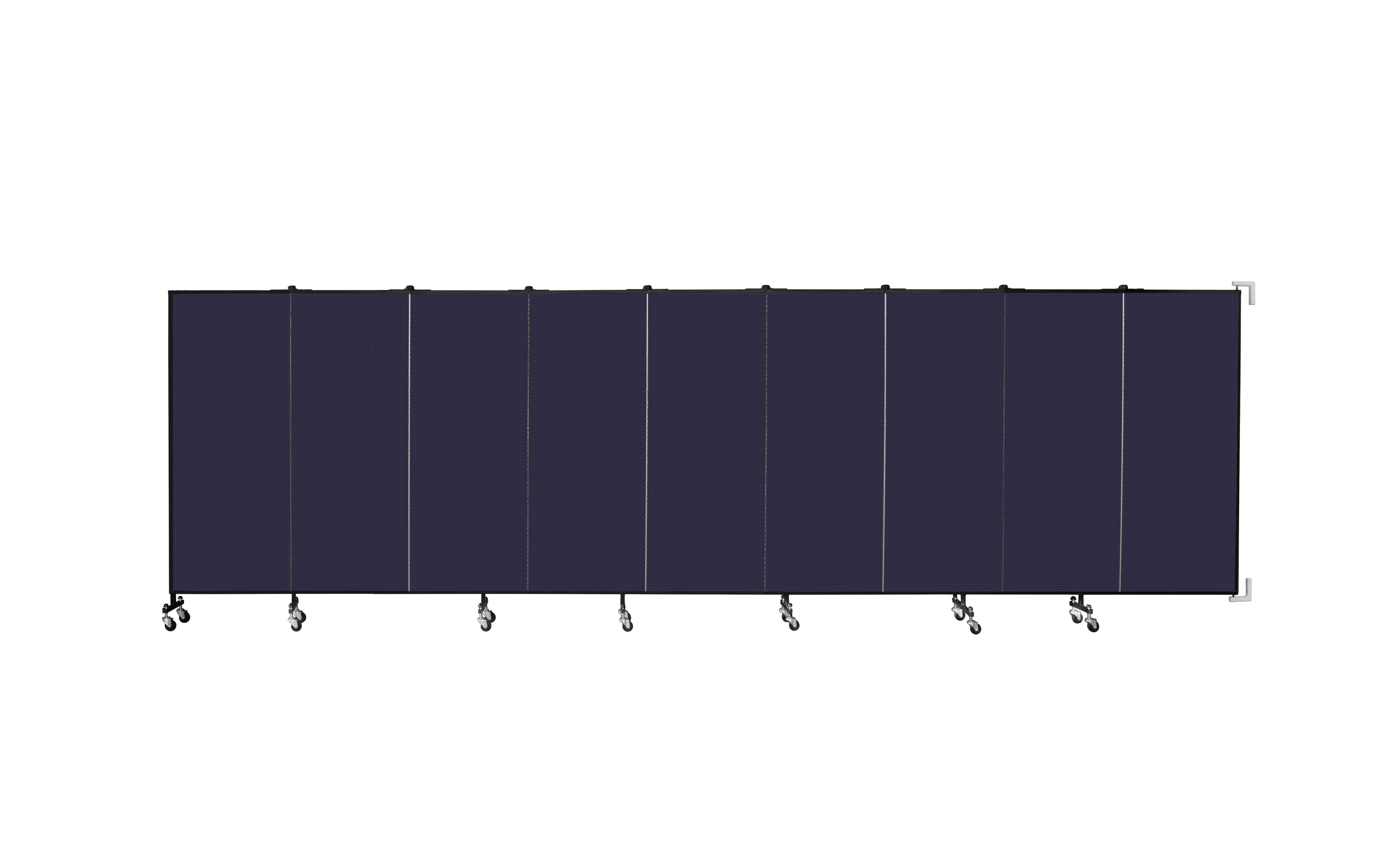 Wallmount Room Divider - 5'H x 16' 6"L - 9 Panel, Navy, Fabric