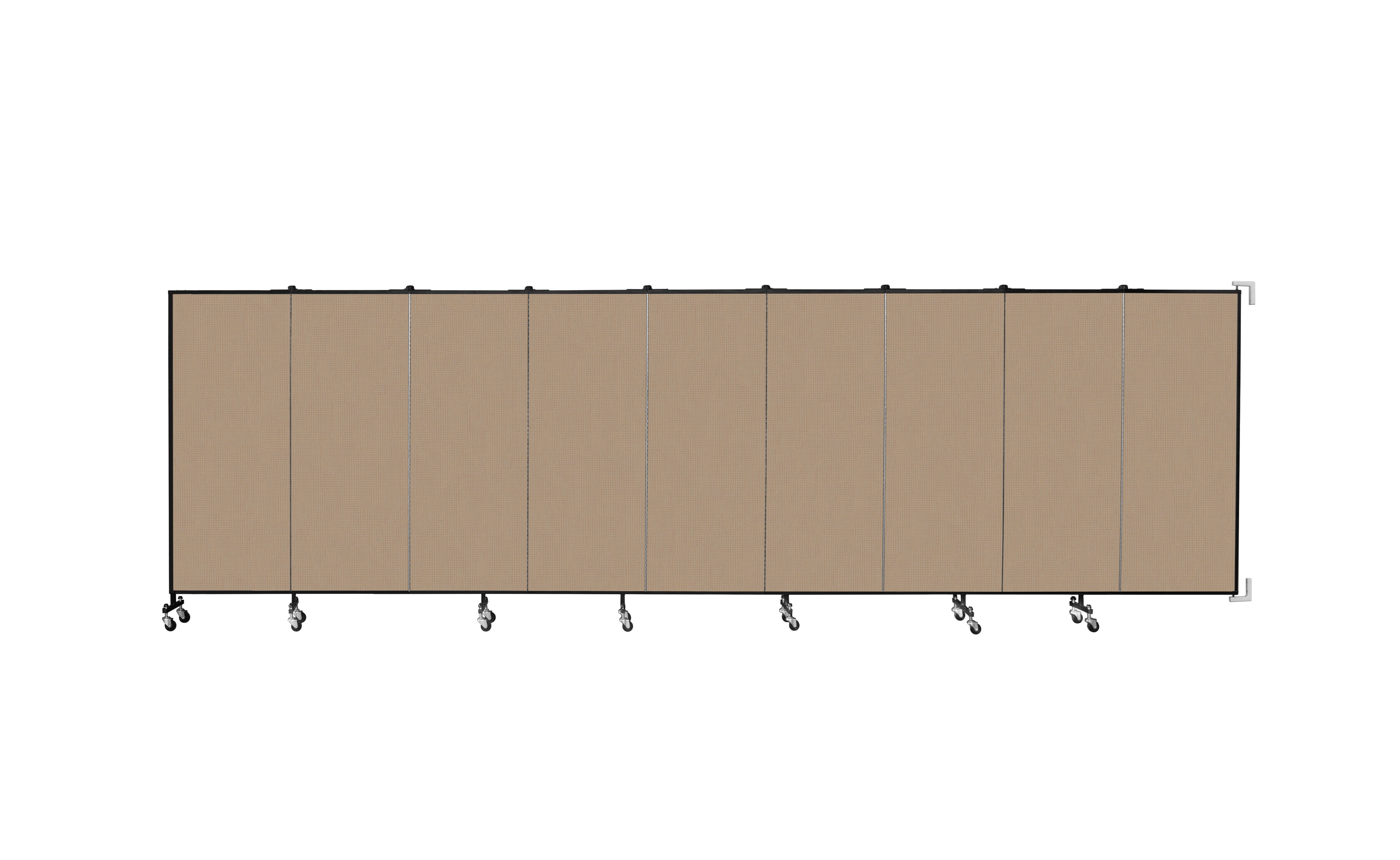 Wallmount Room Divider - 5'H x 16' 6"L - 9 Panel, Desert, Fabric