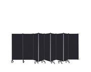 Wallmount Room Divider - 5'H x 16' 6"L - 9 Panel, Black, Fabric