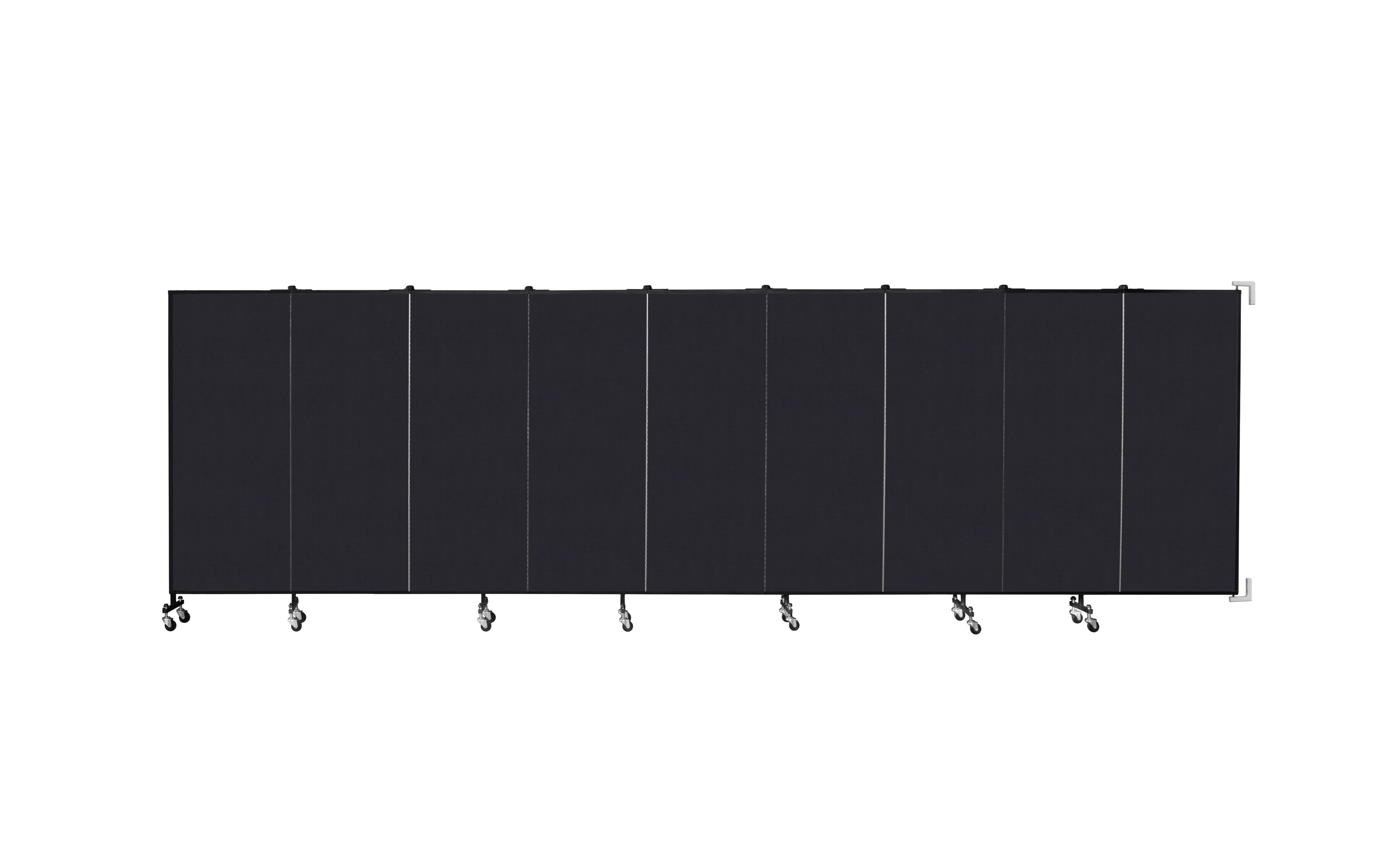 Wallmount Room Divider - 5'H x 16' 6"L - 9 Panel, Black, Fabric