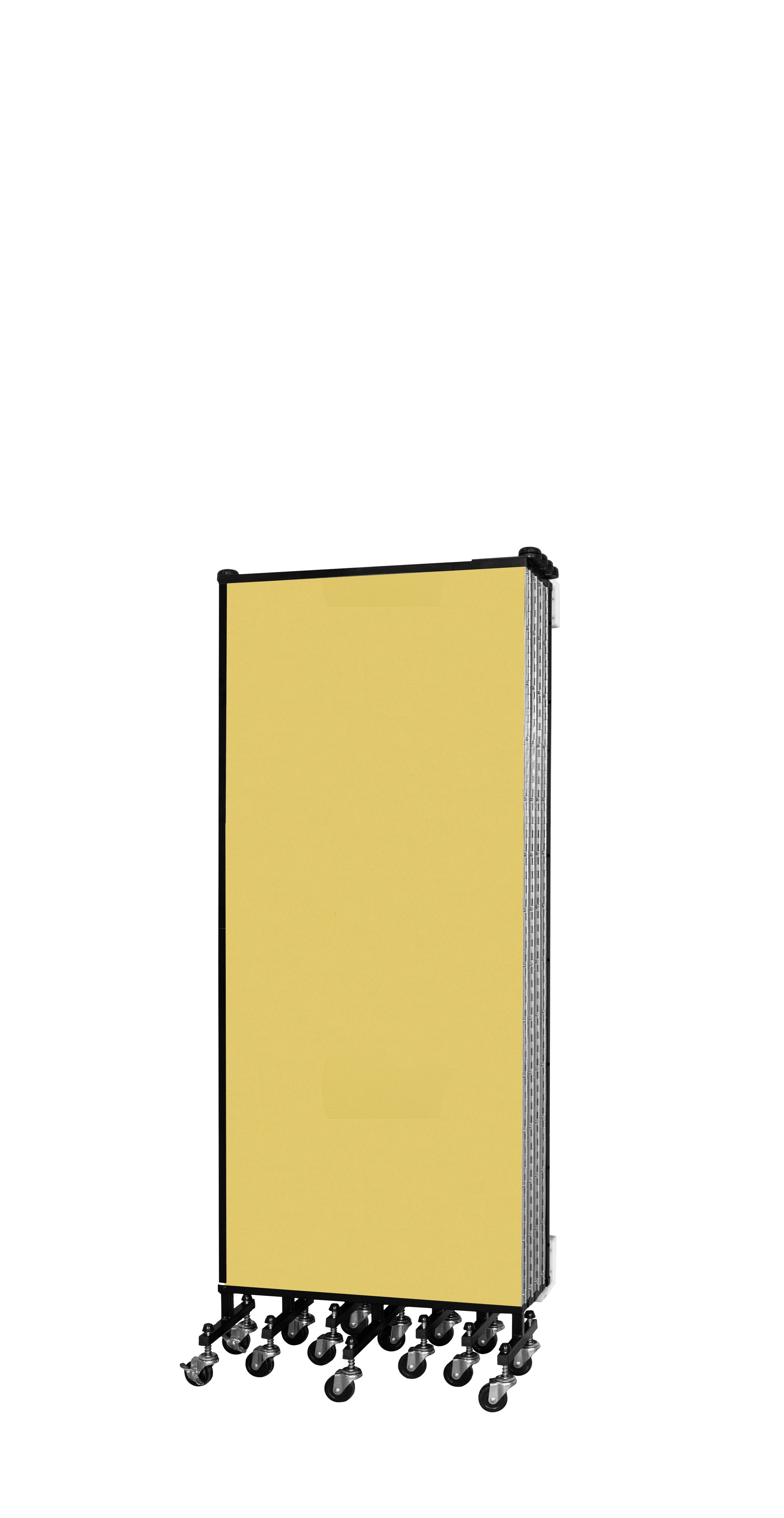 Wallmount Room Divider - 5'H x 16' 6"L - 9 Panel, Primary Yellow, Fabric