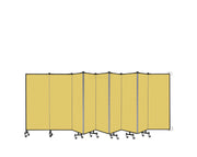 Wallmount Room Divider - 5'H x 16' 6"L - 9 Panel, Primary Yellow, Fabric