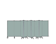 Wallmount Room Divider - 5'H x 16' 6"L - 9 Panel, Sea Green, Fabric