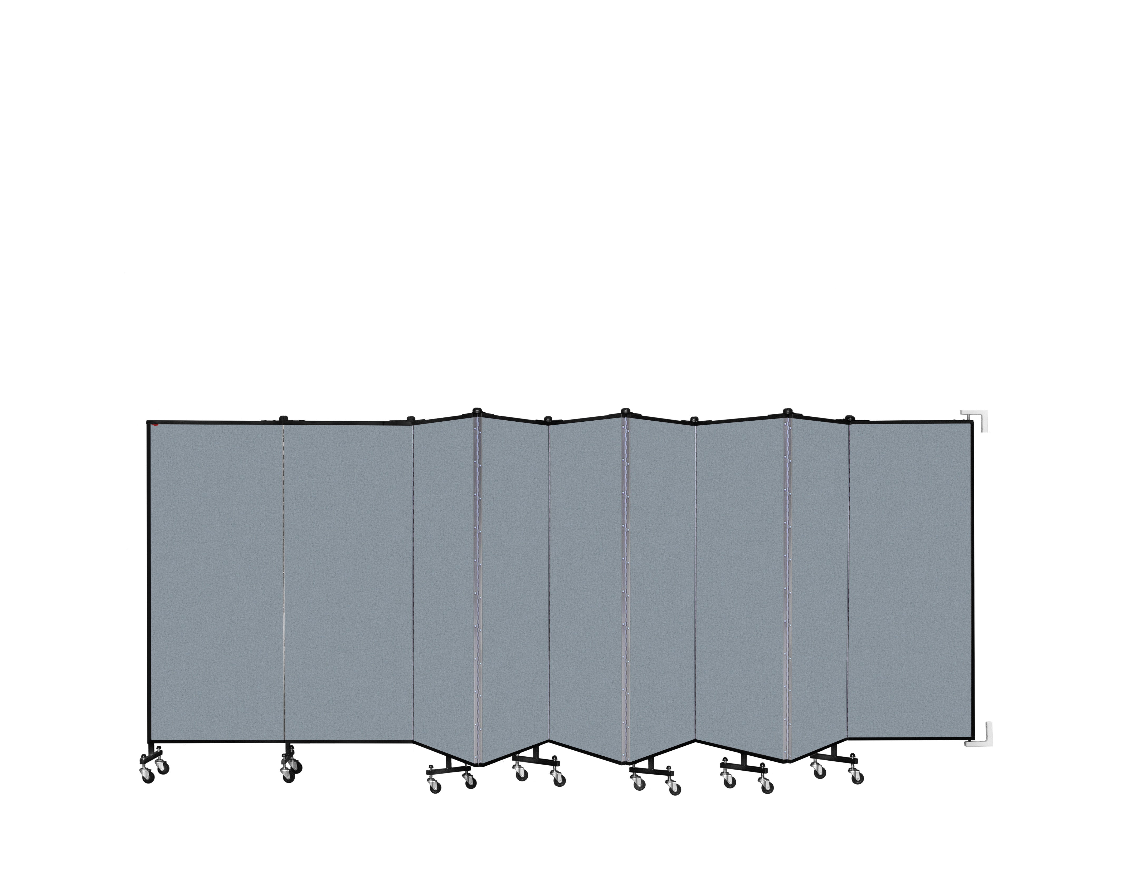 Wallmount Room Divider - 5'H x 16' 6"L - 9 Panel, Blue Tide, Vinyl