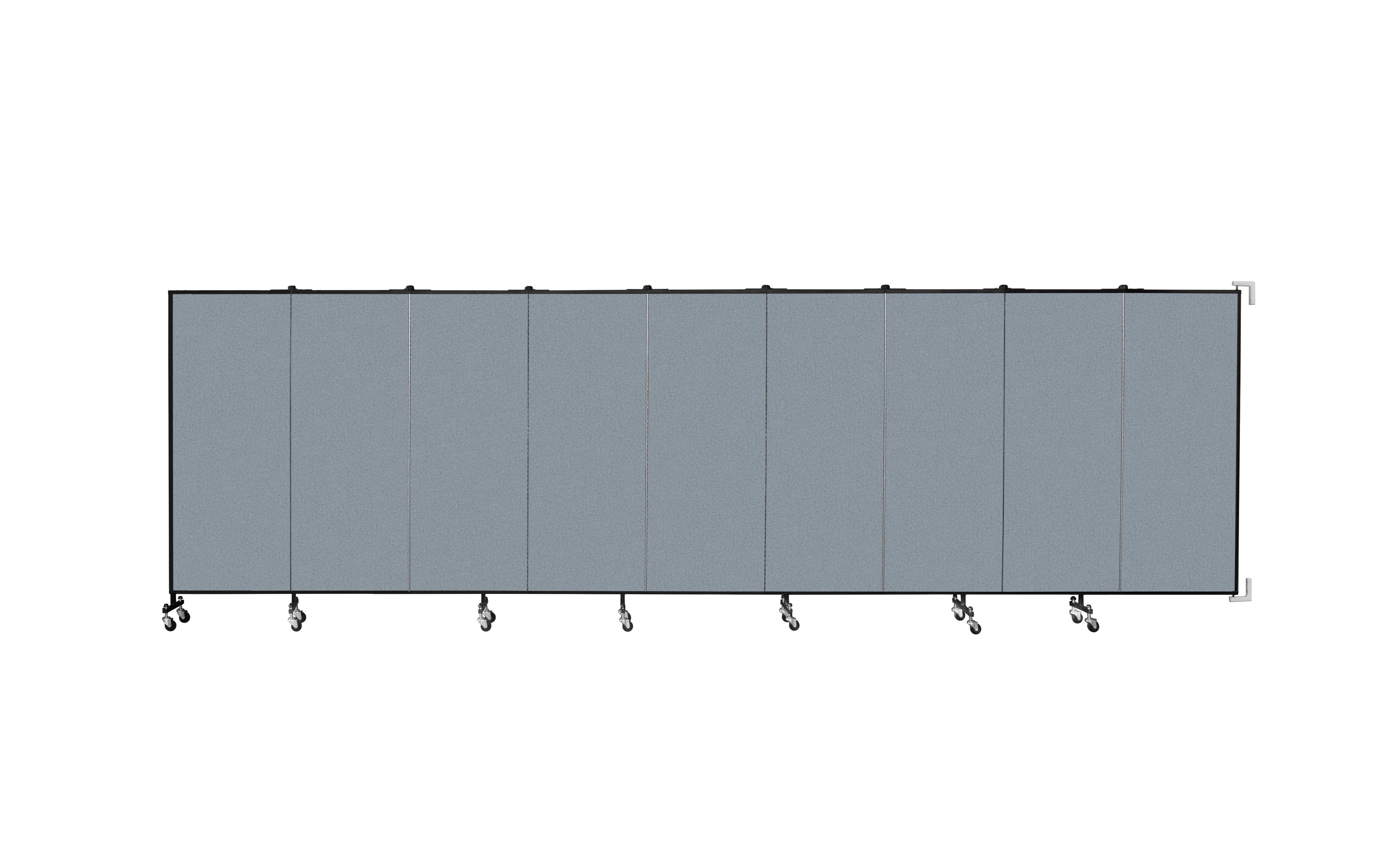 Wallmount Room Divider - 5'H x 16' 6"L - 9 Panel, Blue Tide, Vinyl