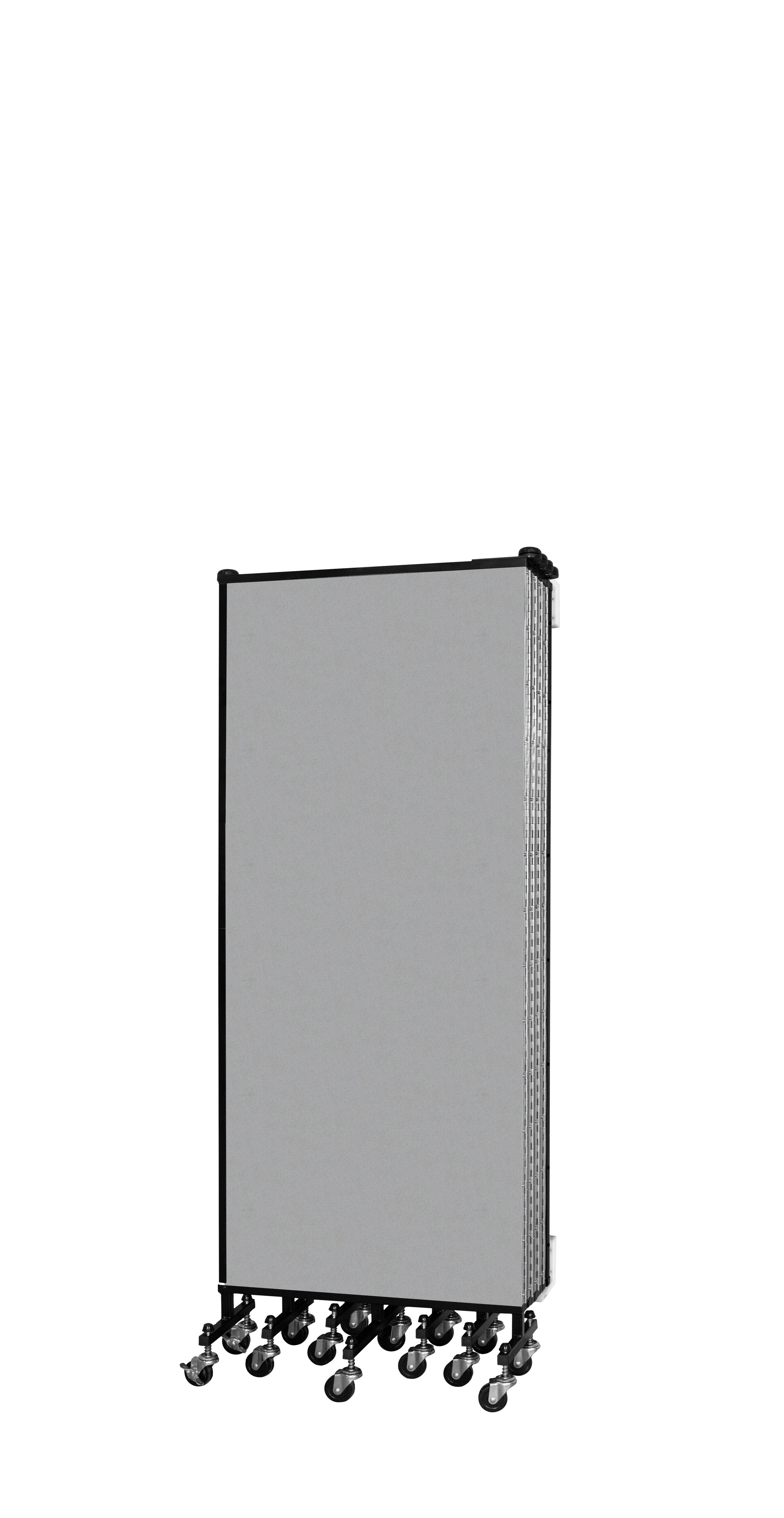 Wallmount Room Divider - 5'H x 16' 6"L - 9 Panel, Granite, Vinyl
