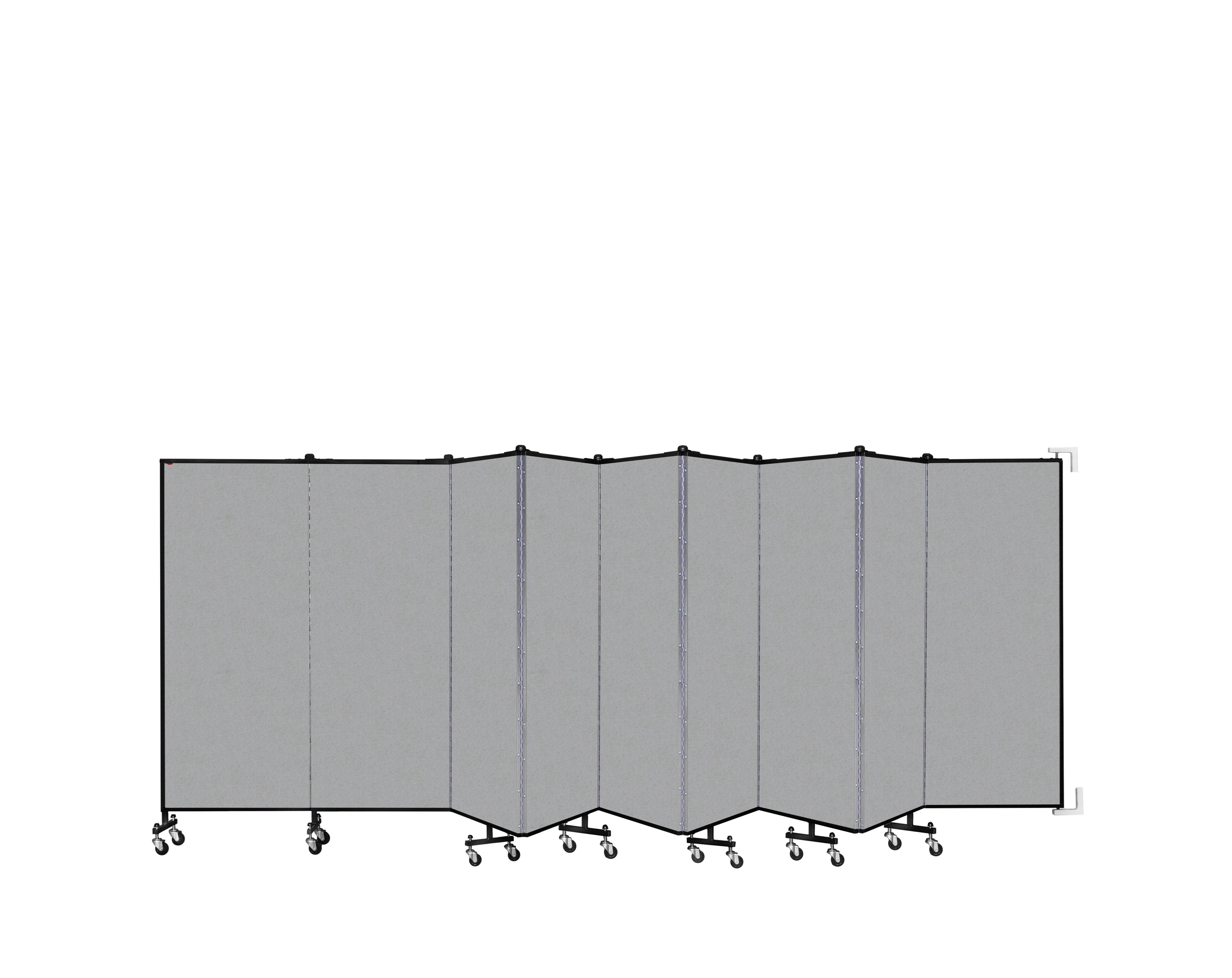Wallmount Room Divider - 5'H x 16' 6"L - 9 Panel, Granite, Vinyl