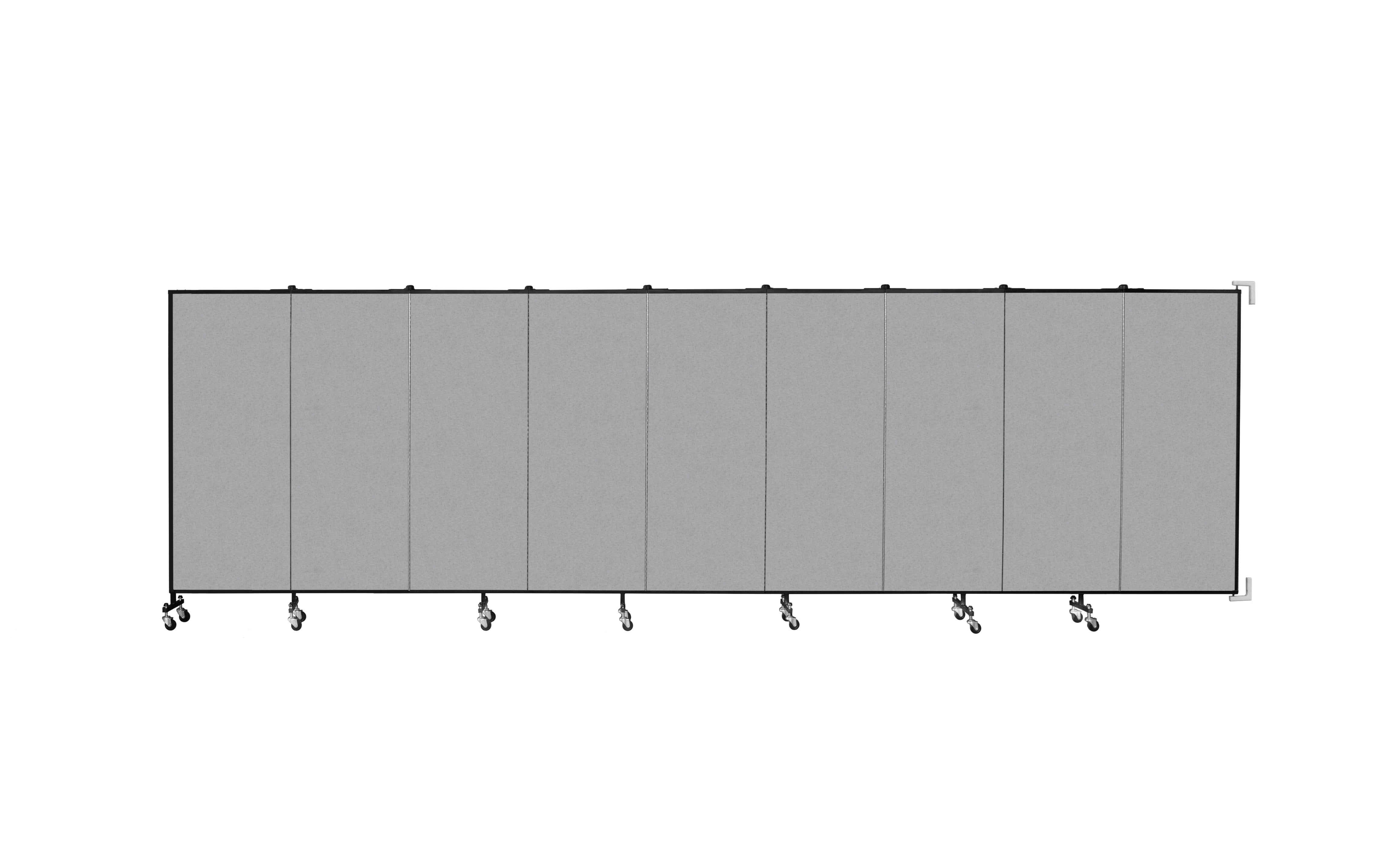 Wallmount Room Divider - 5'H x 16' 6"L - 9 Panel, Granite, Vinyl