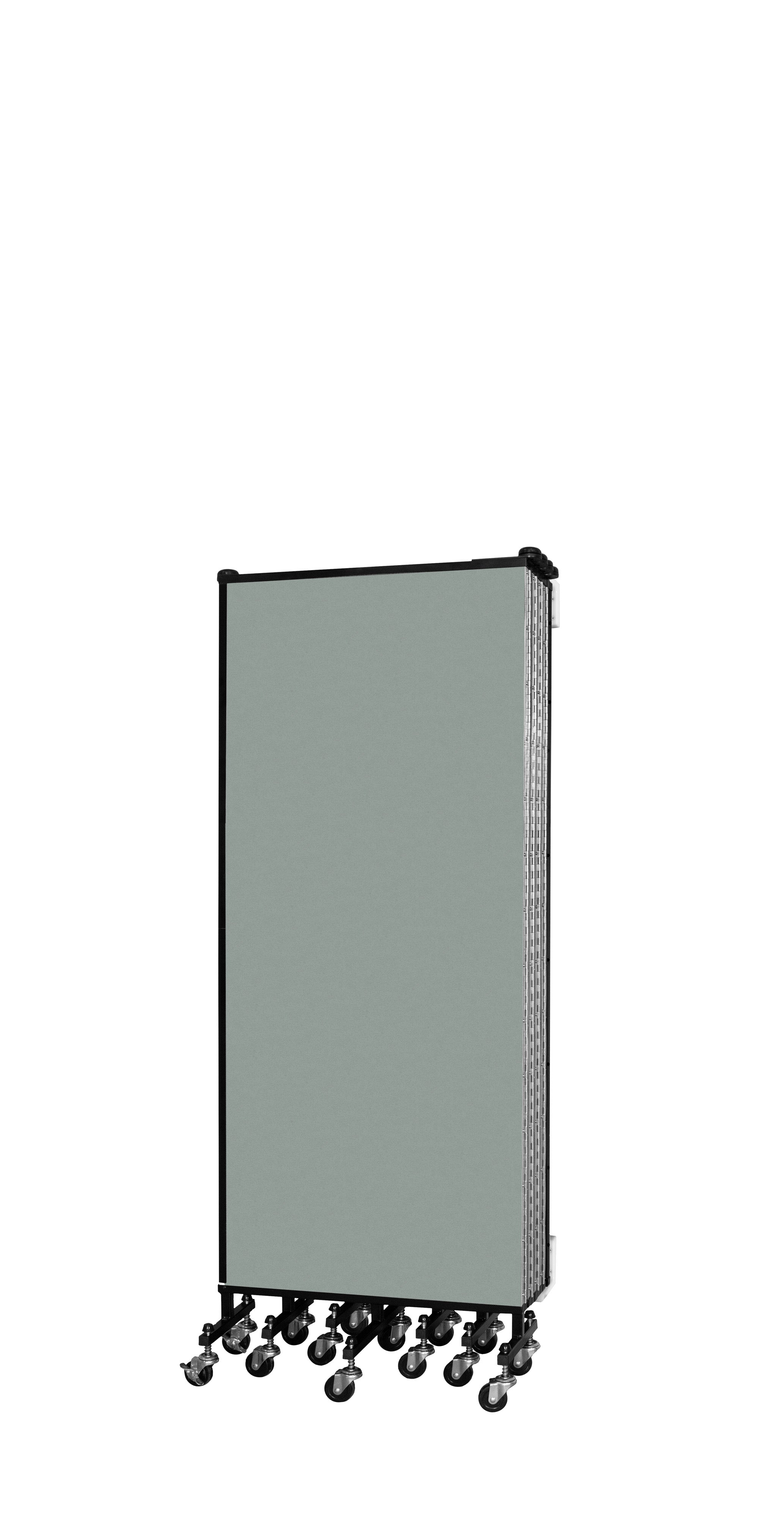 Wallmount Room Divider - 5'H x 16' 6"L - 9 Panel, Mint, Vinyl
