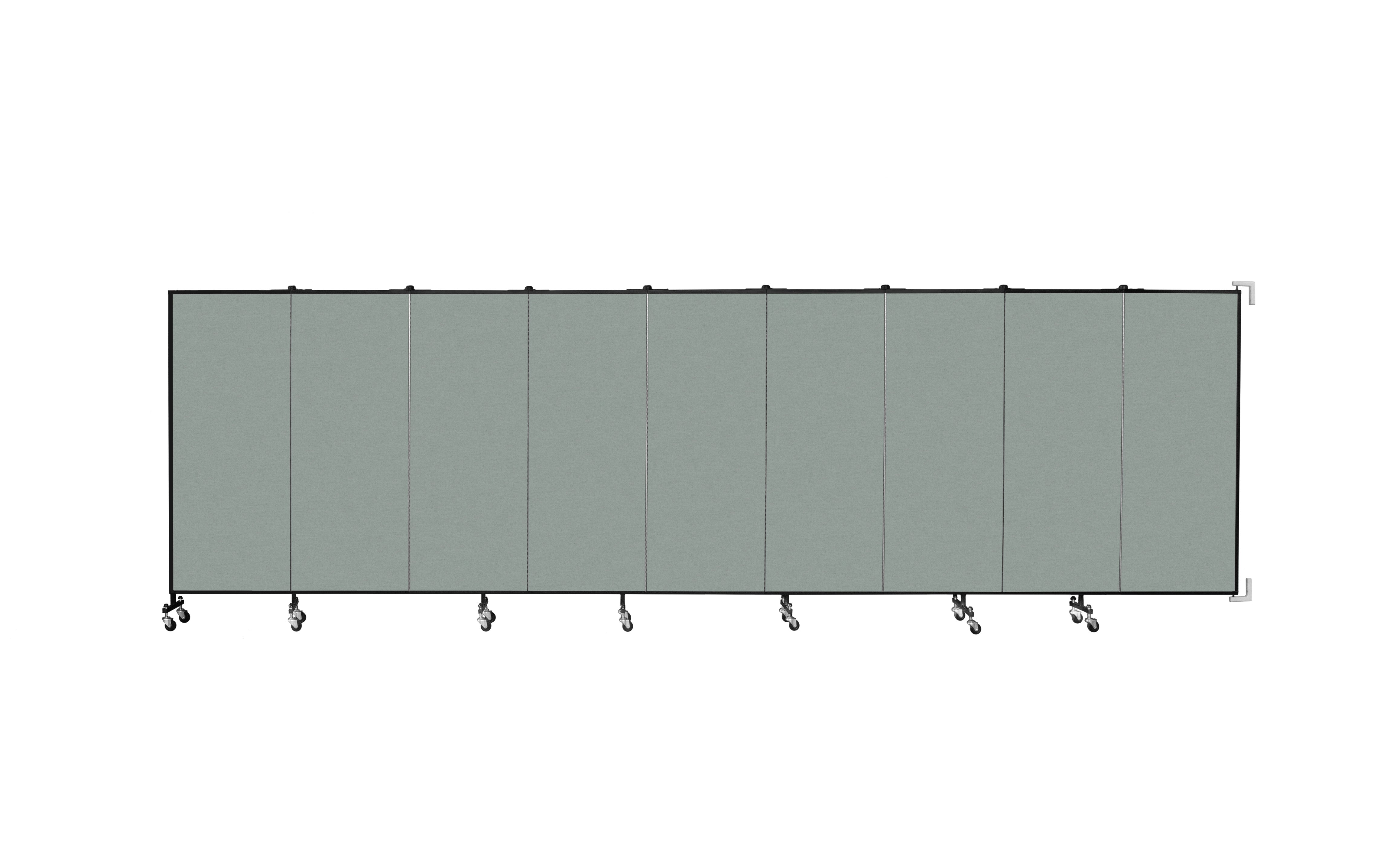 Wallmount Room Divider - 5'H x 16' 6"L - 9 Panel, Mint, Vinyl