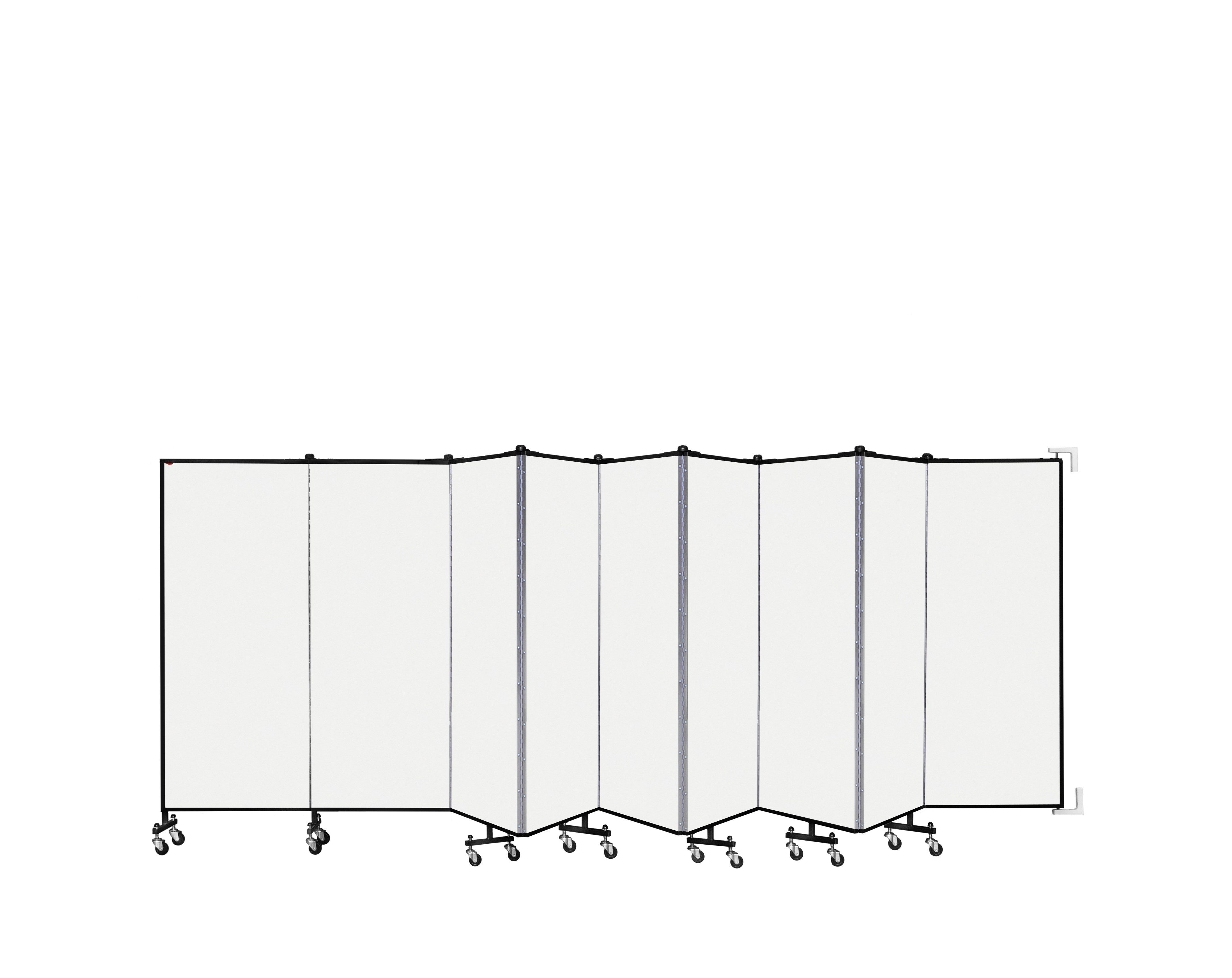 Wallmount Room Divider - 5'H x 16' 6"L - 9 Panel, Ice, Vinyl