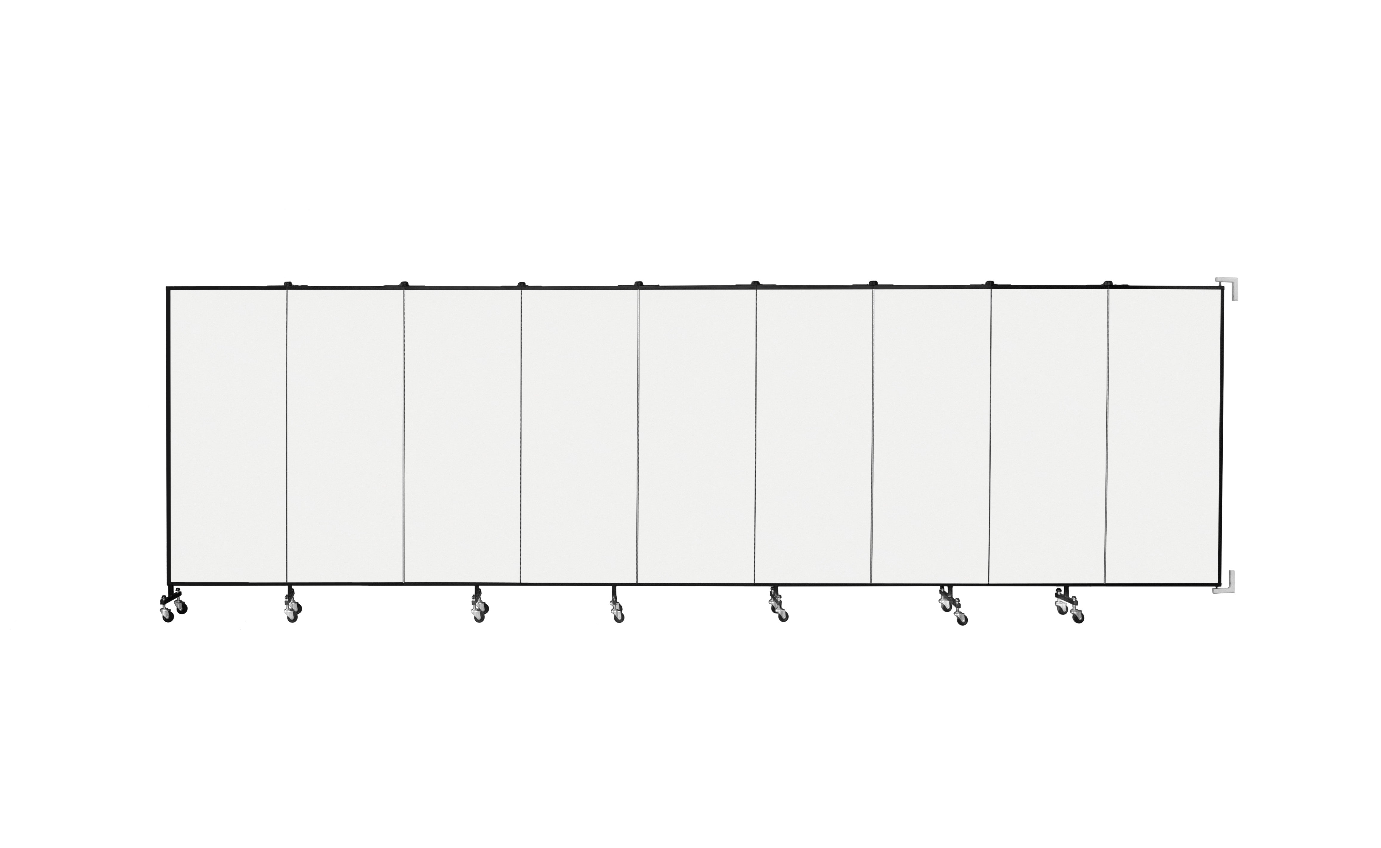 Wallmount Room Divider - 5'H x 16' 6"L - 9 Panel, Ice, Vinyl