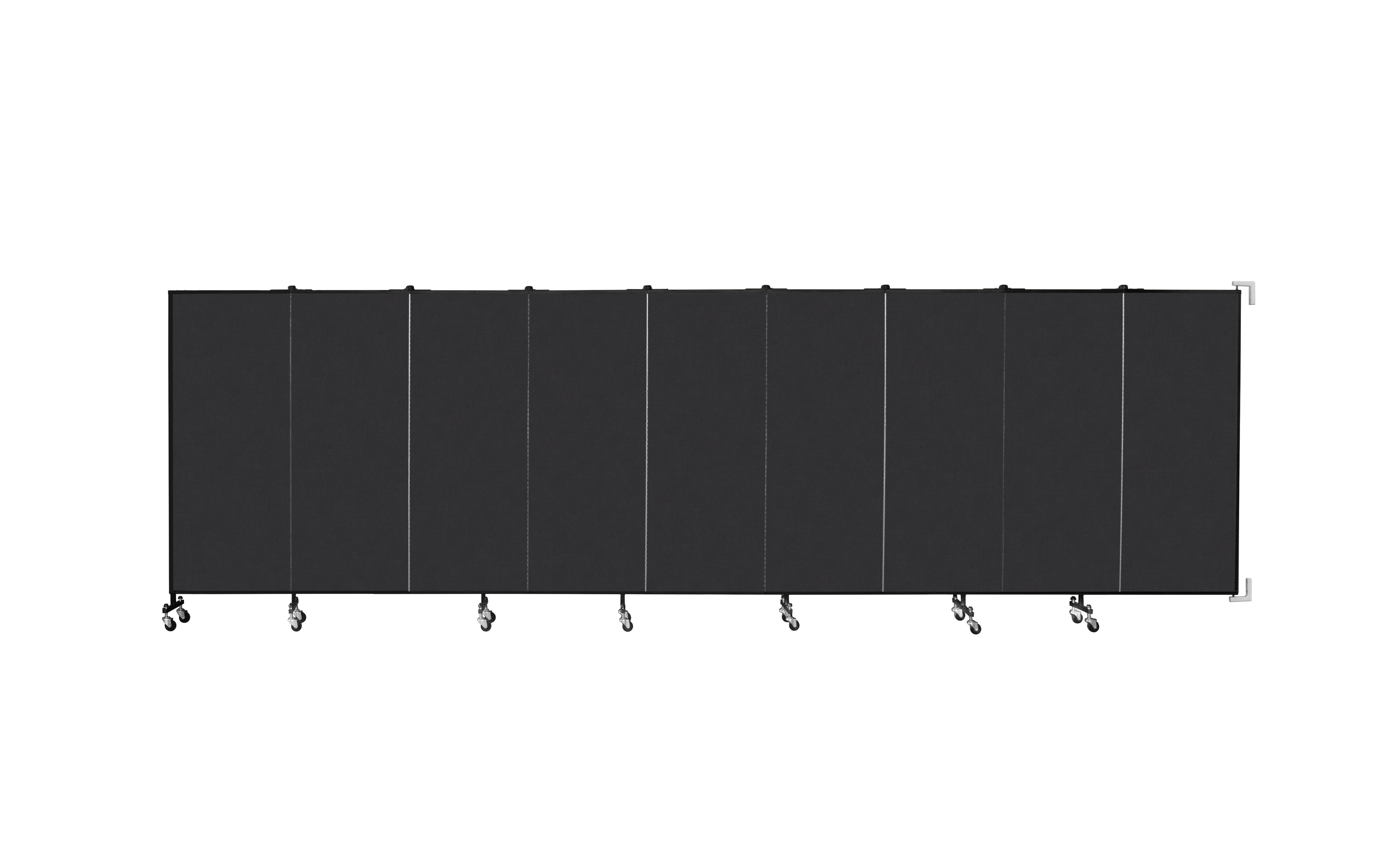 Wallmount Room Divider - 5'H x 16' 6"L - 9 Panel, Coal, Vinyl