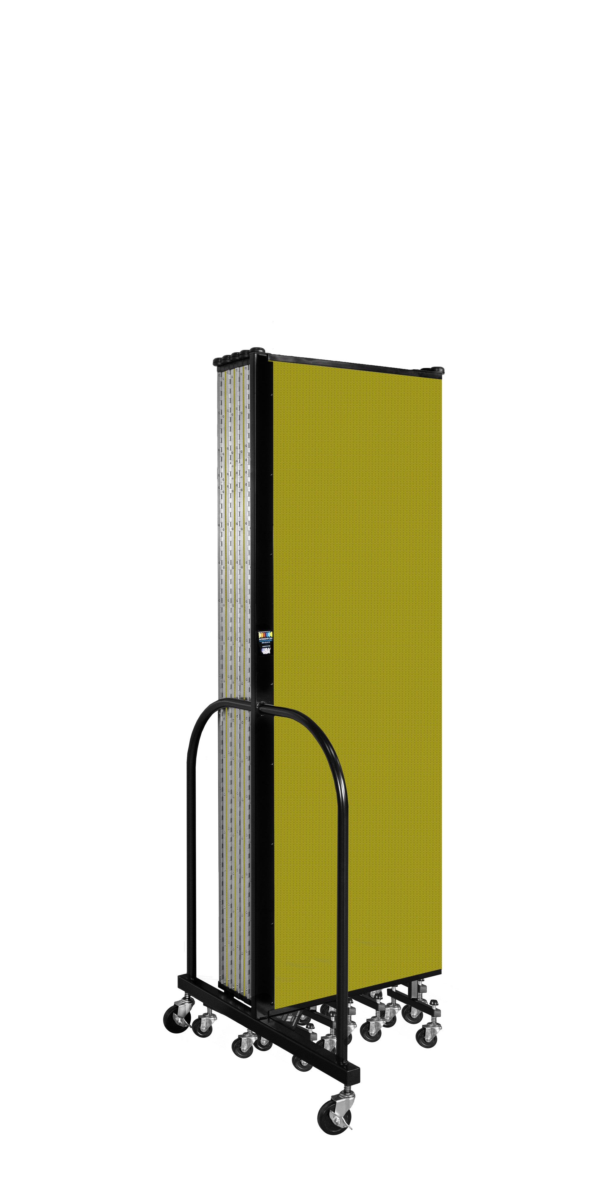 Wallmount Room Divider - 6'H x 20' 2"L - 11 Panel, Apple Green, Fabric