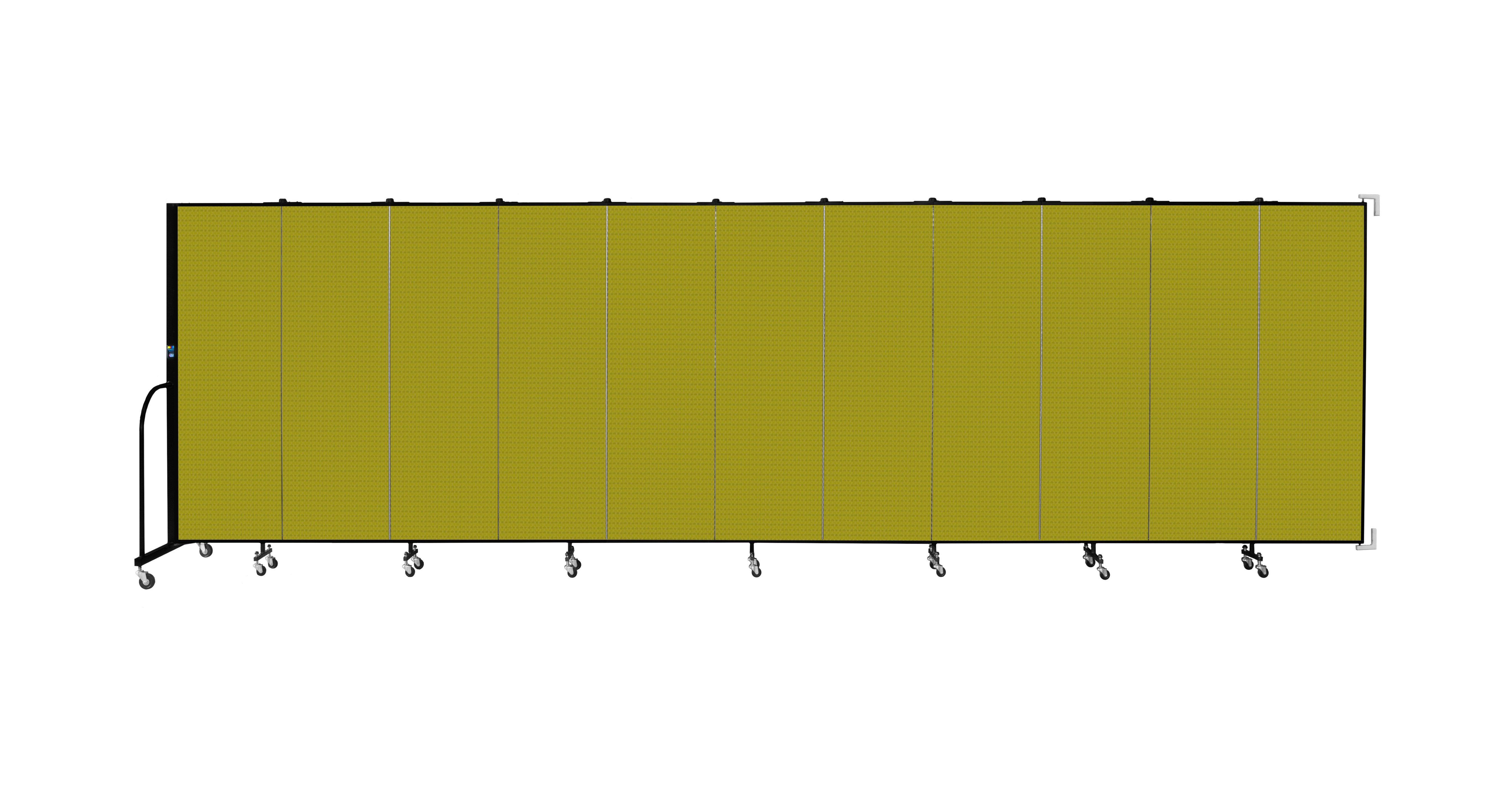 Wallmount Room Divider - 6'H x 20' 2"L - 11 Panel, Apple Green, Fabric